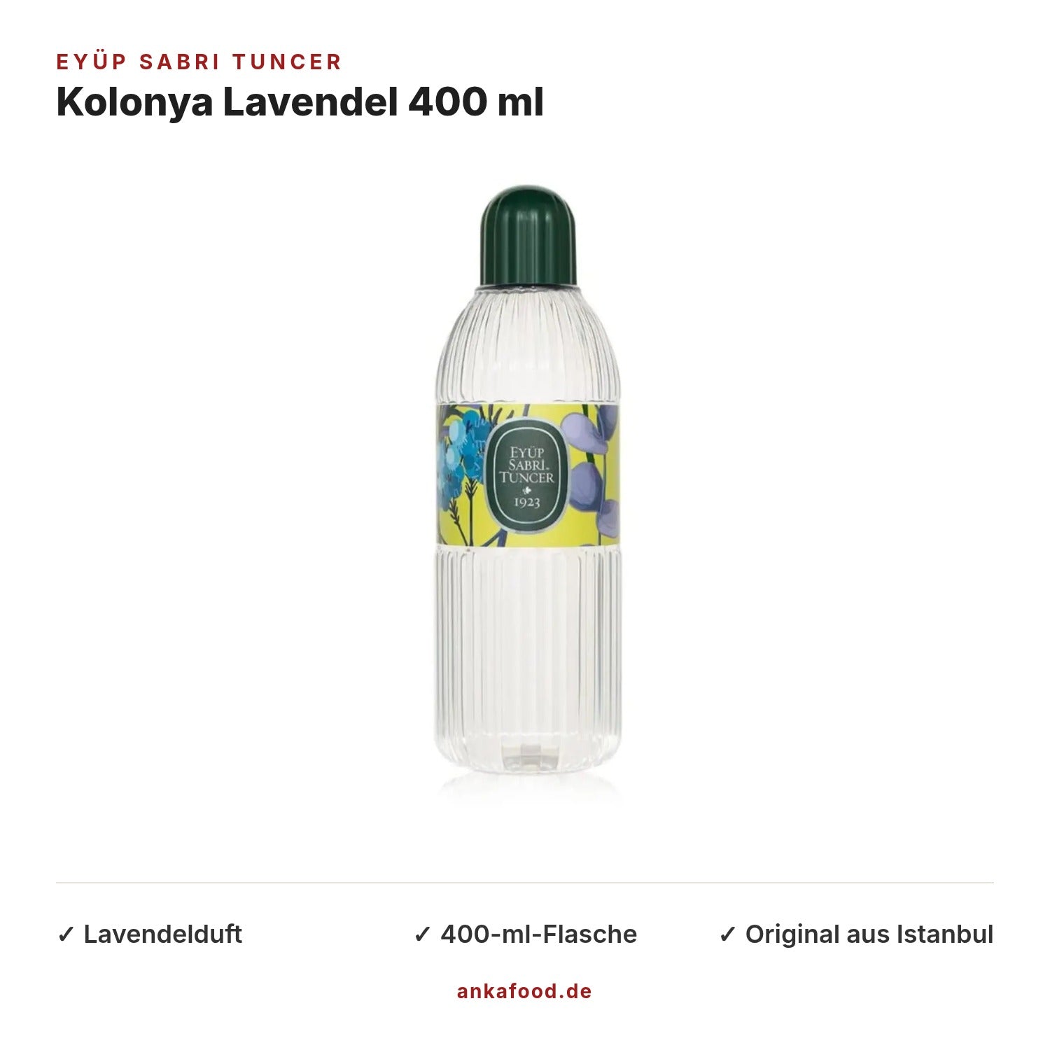 Eyüp Sabri Tuncer Kolonya Lavendel 400 ml – Anka Food