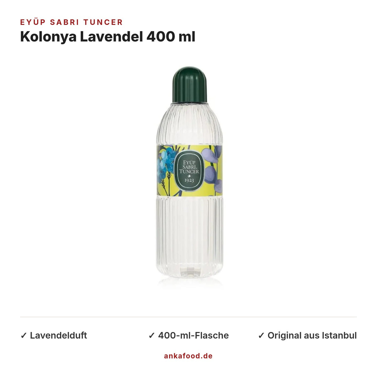 Eyüp Sabri Tuncer Kolonya Lavendel 400 ml – Anka Food