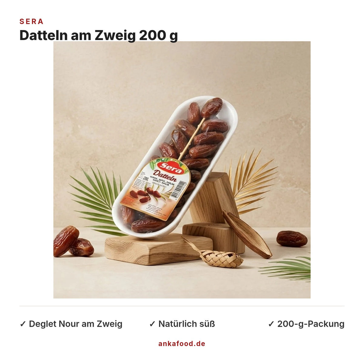 Sera Deglet Nour Datteln am Zweig 200 g – Anka Food