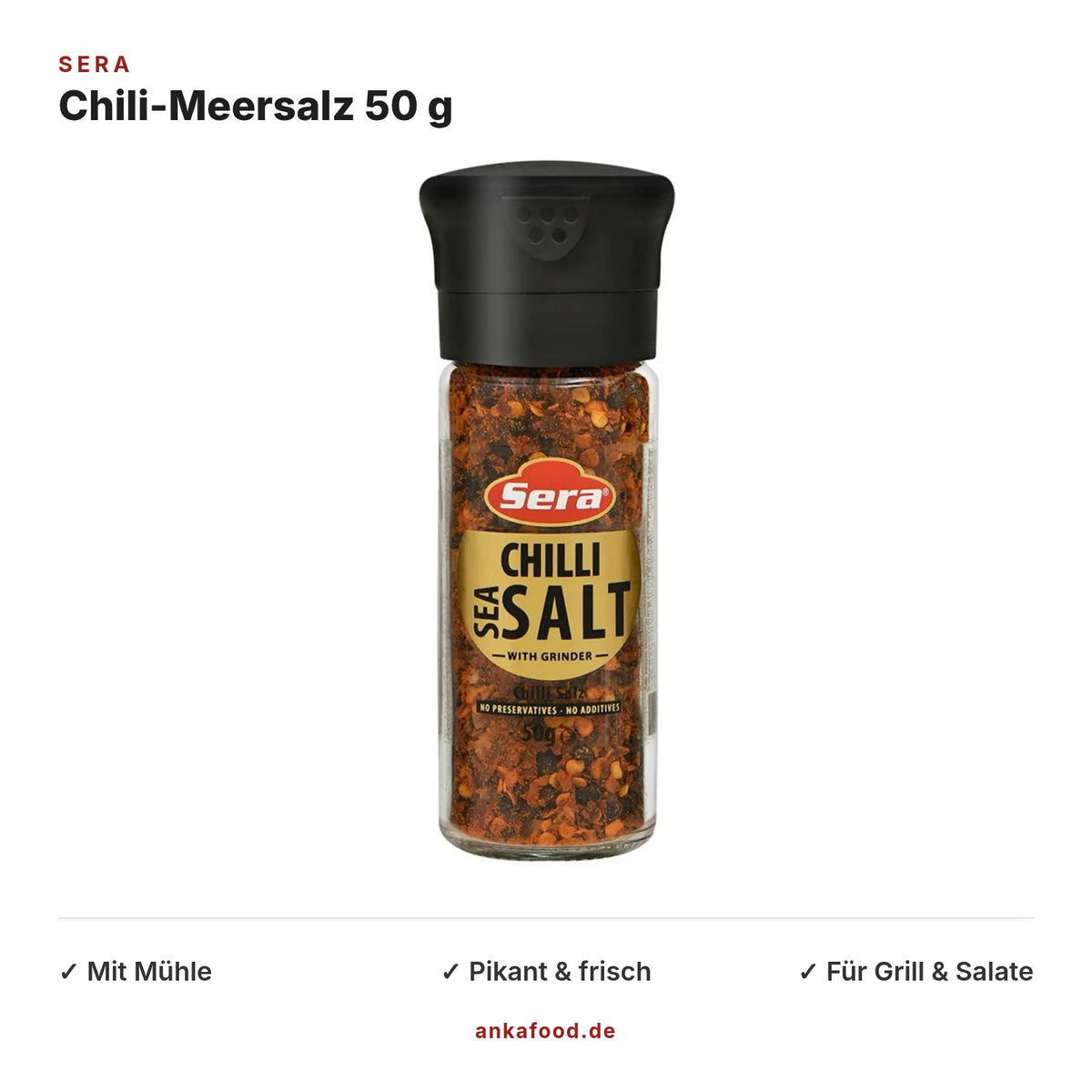 Sera Chili-Meersalz mit Mühle 50 g – Anka Food