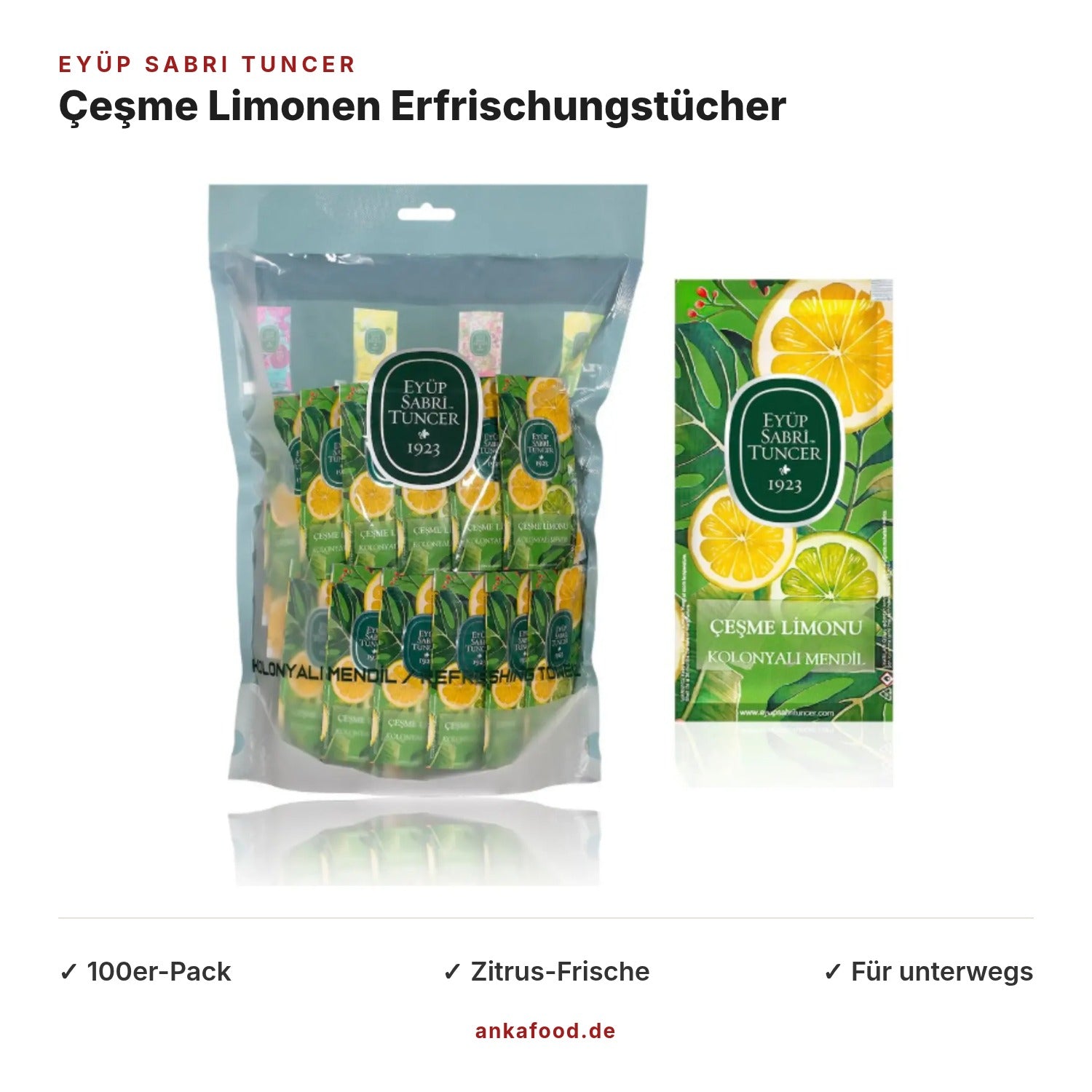 Eyüp Sabri Tuncer Çeşme Limonen Erfrischungstücher 100er – Anka Food