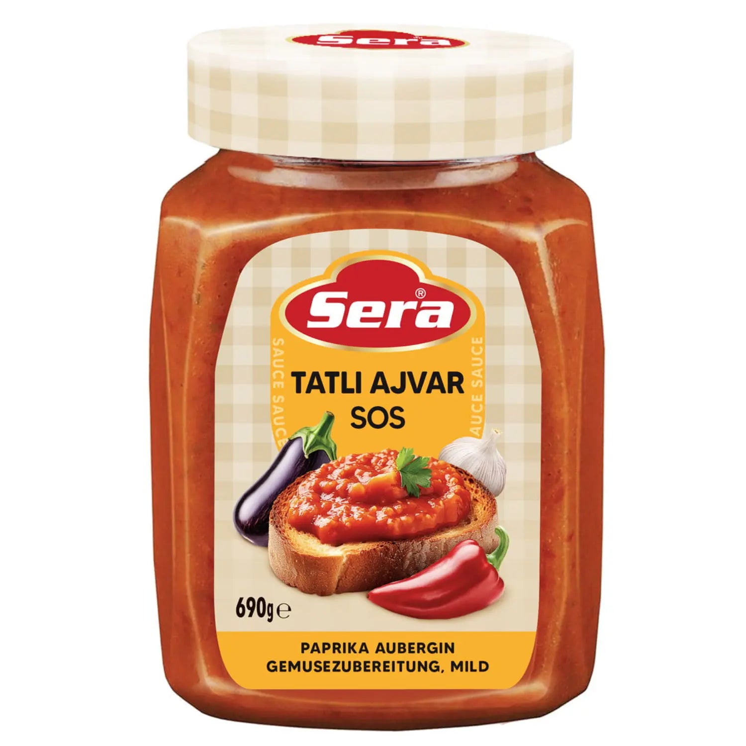 Sera Ajvar Mild Familienpackung 690g – Milde Paprika-Sauce – Anka Food