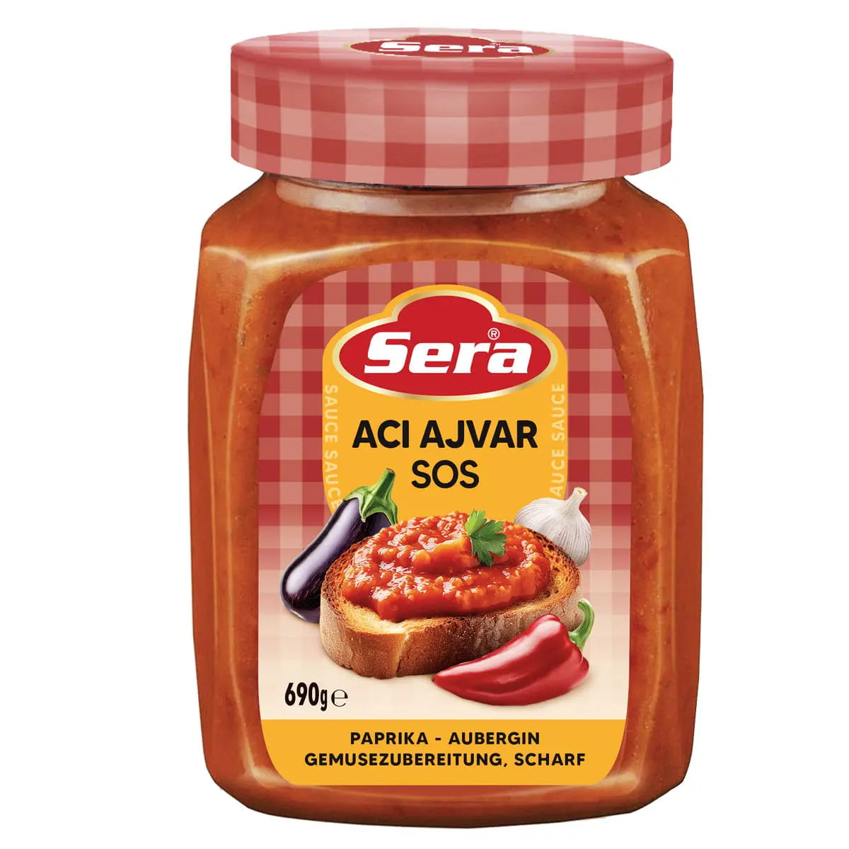 Sera Ajvar Scharf 690g – Herzhafter Paprika-Dip – Anka Food