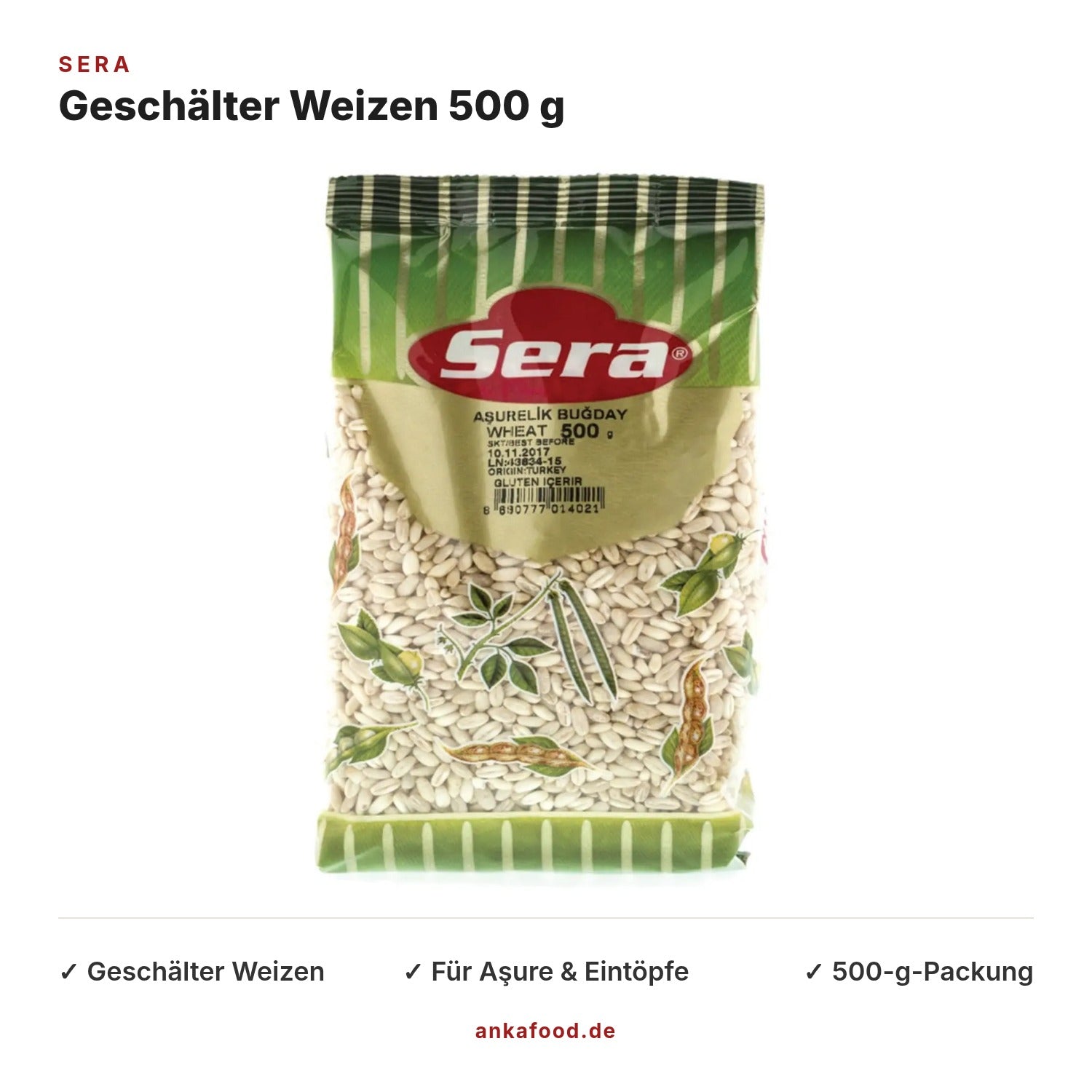 Sera Geschälter Weizen 500 g – Anka Food