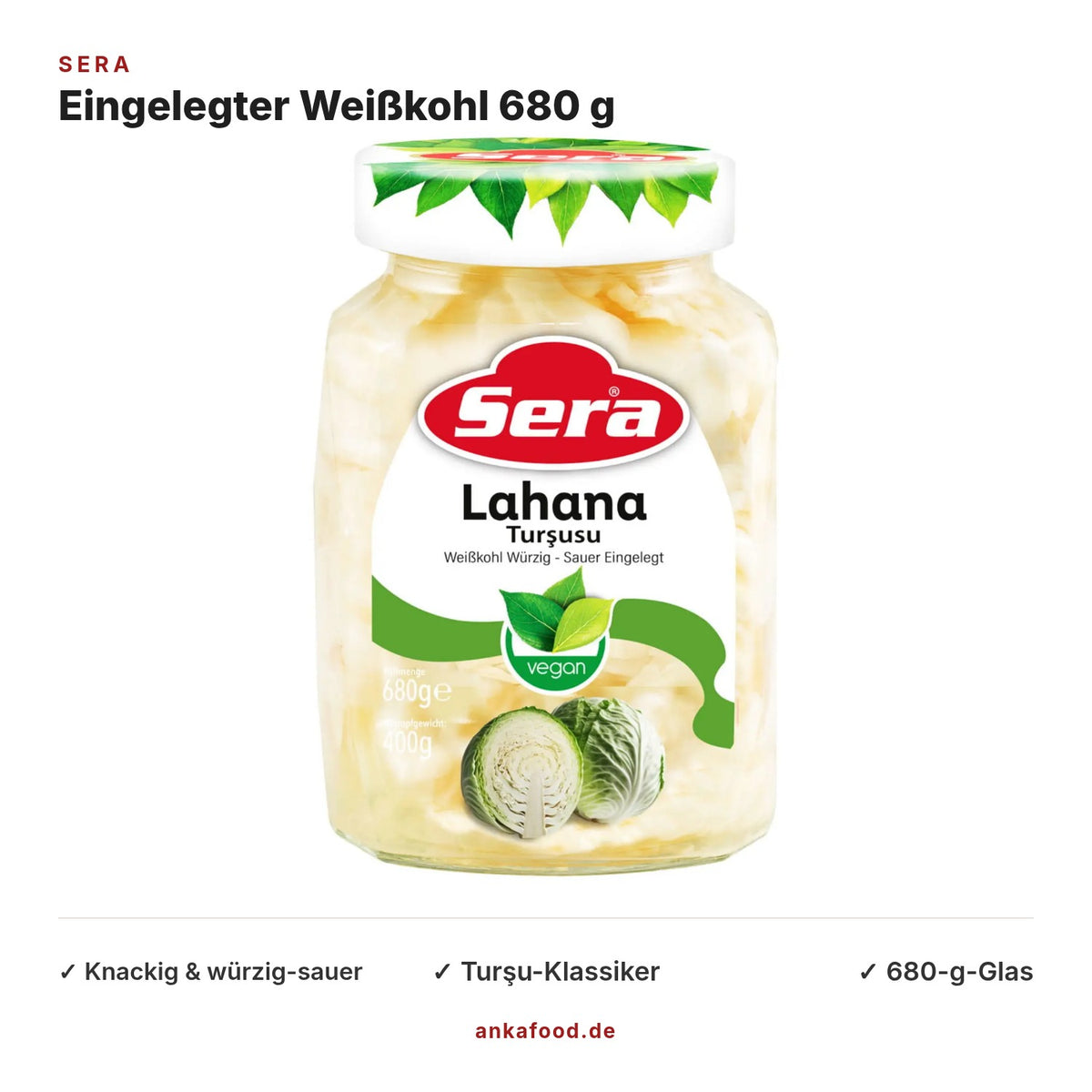 Sera Eingelegter Weißkohl 680 g – Turşu – Anka Food