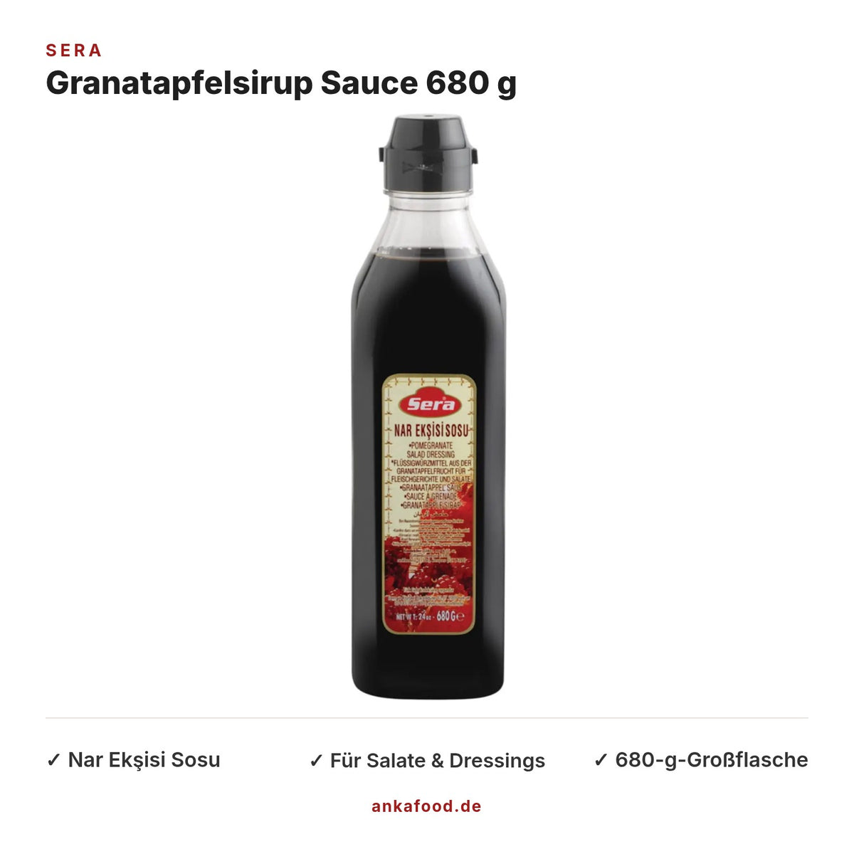 Sera Granatapfelsirup Sauce 680 g – Nar Ekşisi Sosu – Anka Food