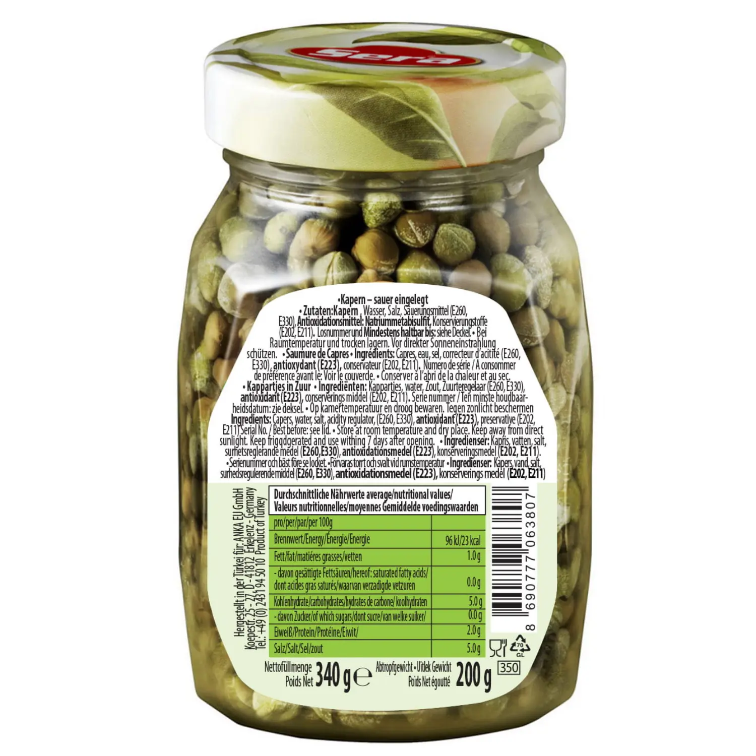 Sera Kapern sauer eingelegt 340g – Mediterrane Gourmet-Zutat – Anka Food
