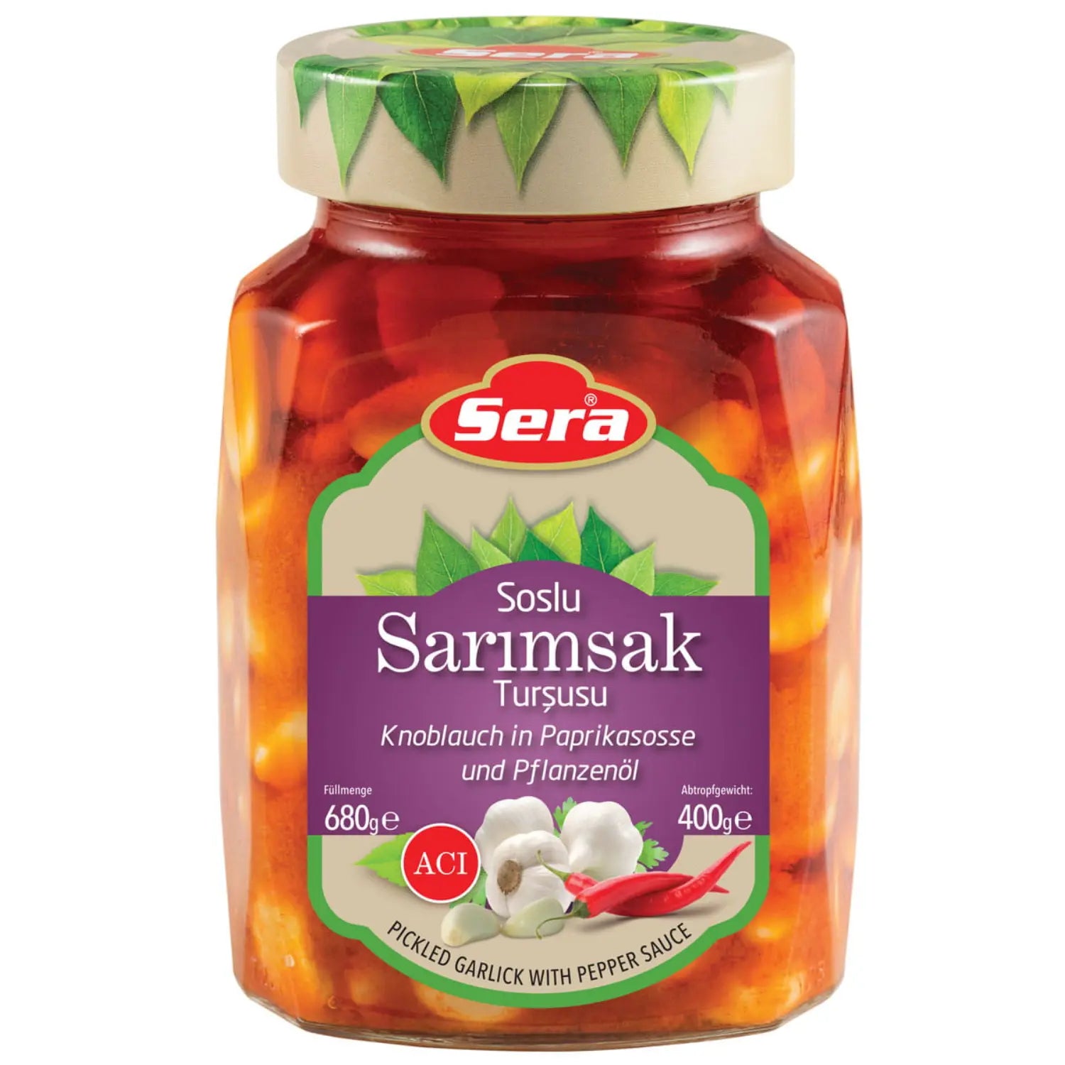 Knoblauch in Paprikasosse 680g – Pikantes Gourmet-Meze – Anka Food