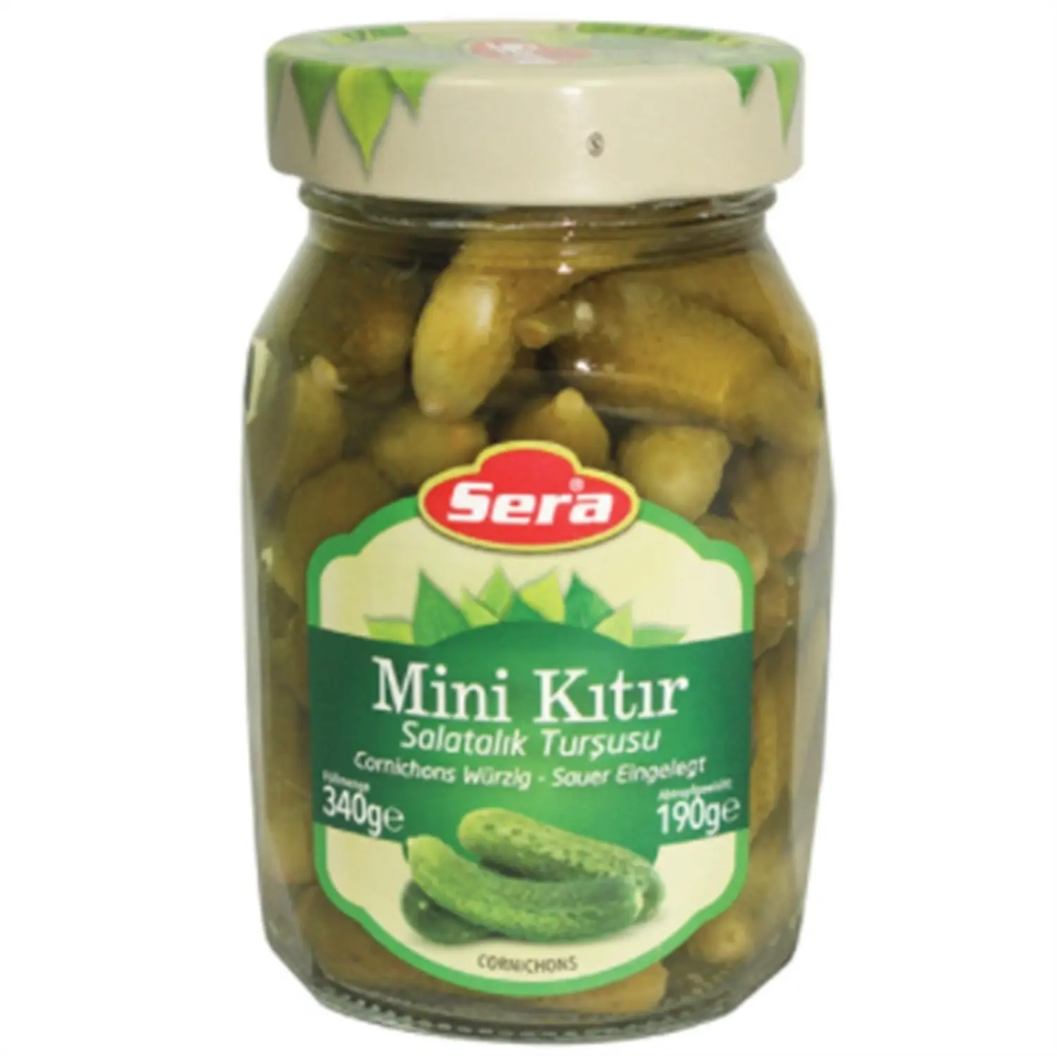 Sera Mini Cornichons würzig-sauer 340g – Extra knackig – Anka Food