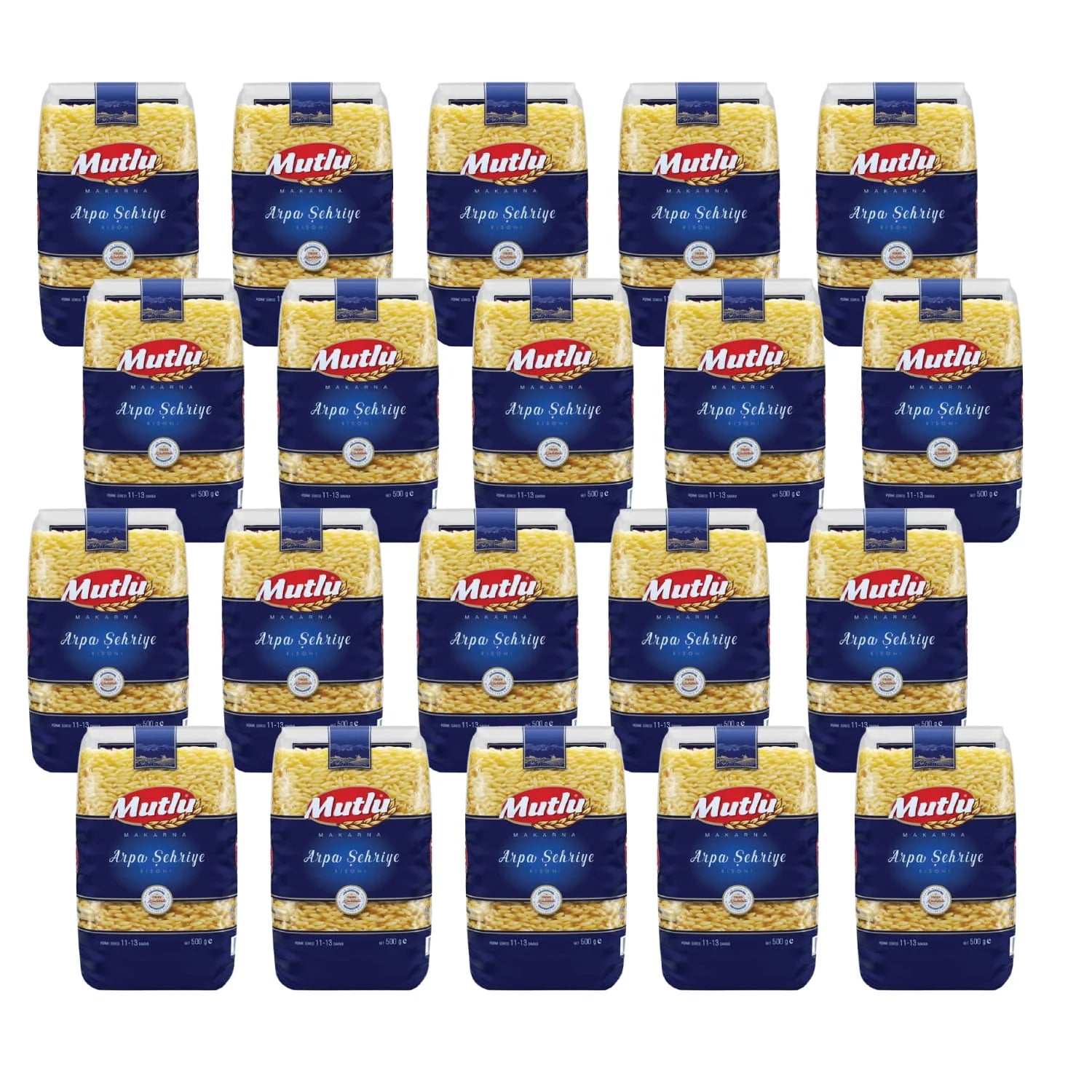 Mutlu Arpa Şehriye (Risoni) – Traditionelle Pastaschmankerl für Reis & Suppen 500g x 20 - Anka Food