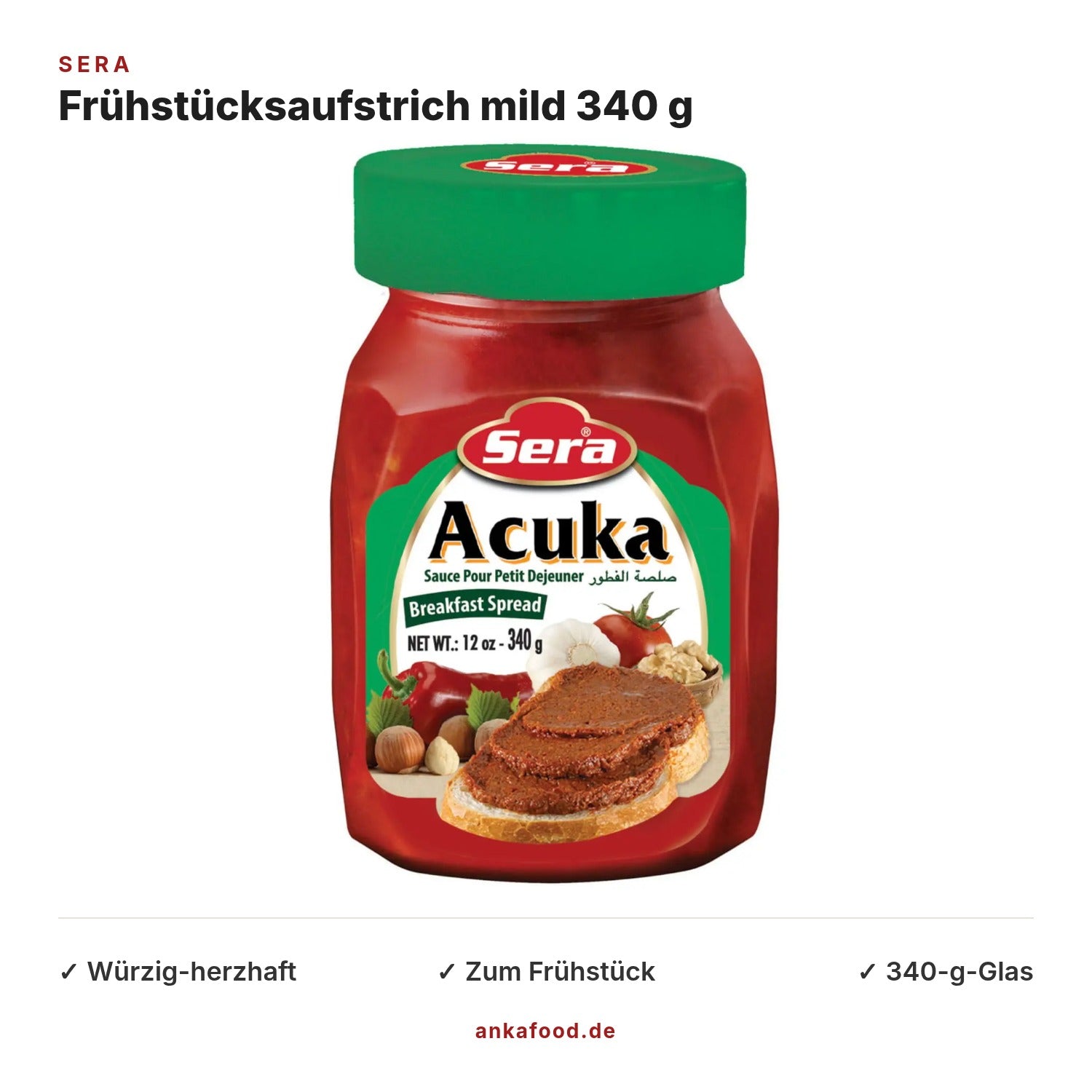 Sera Frühstücksaufstrich mild 340 g – Anka Food