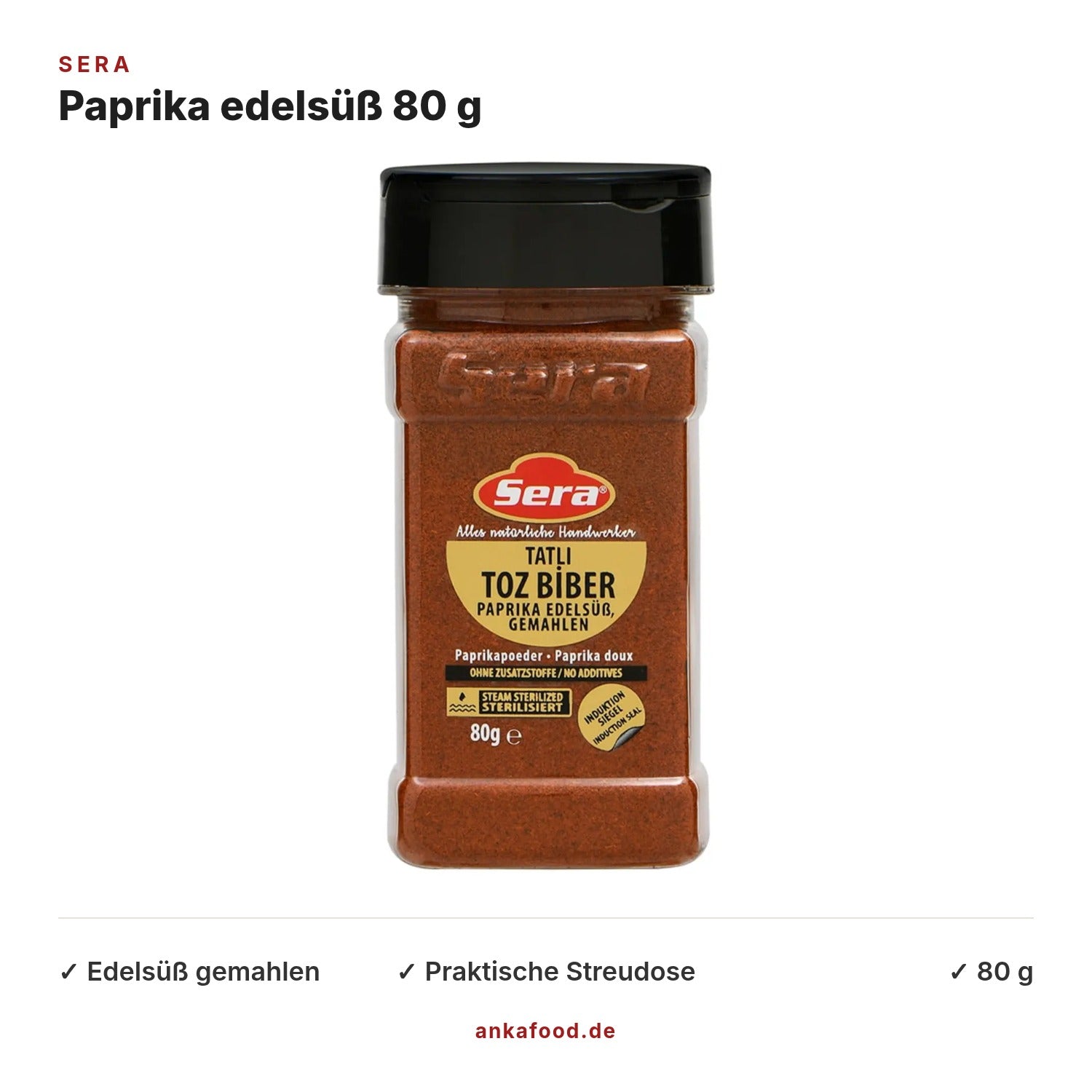 Sera Paprika edelsüß gemahlen 80 g – Anka Food