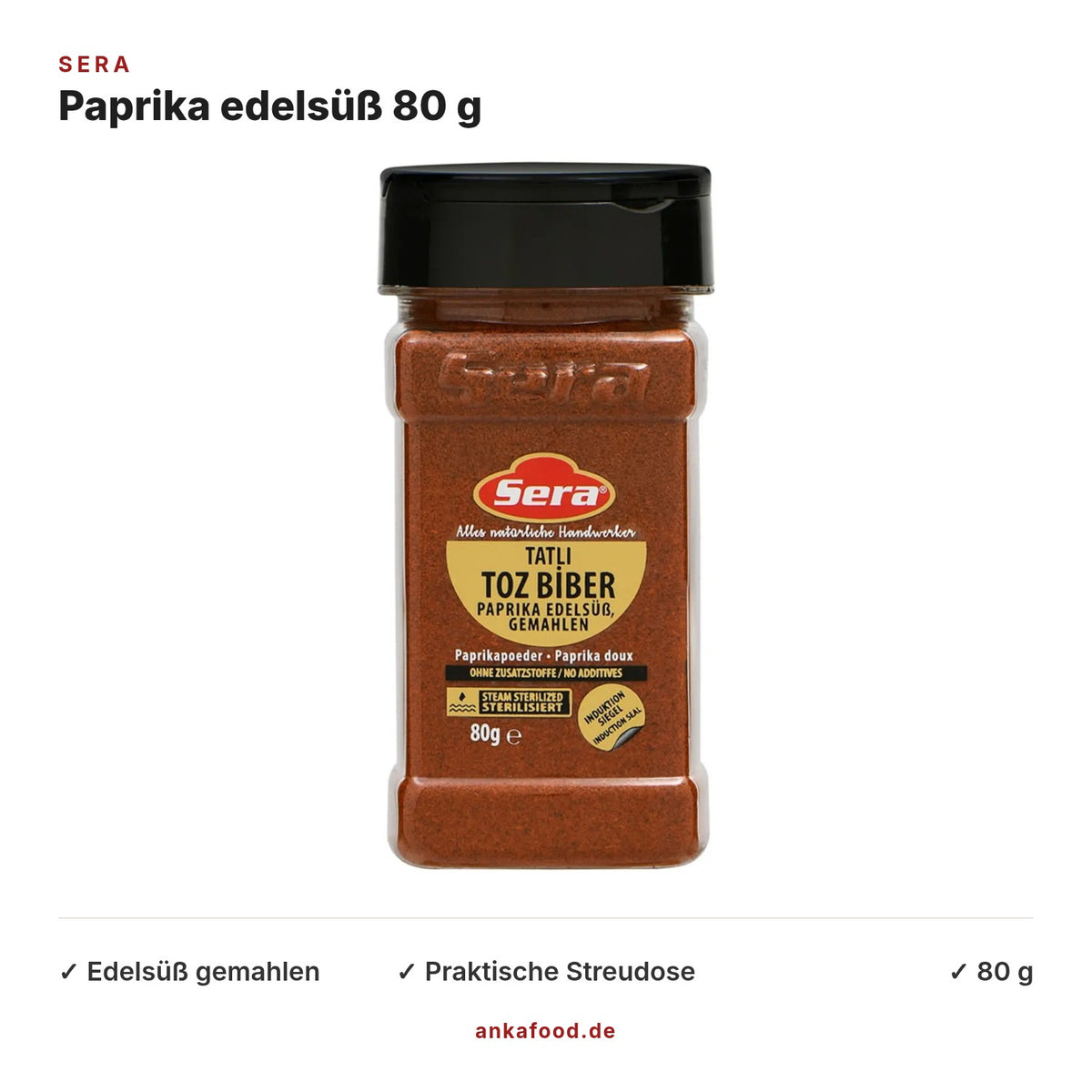 Sera Paprika edelsüß gemahlen 80 g – Anka Food