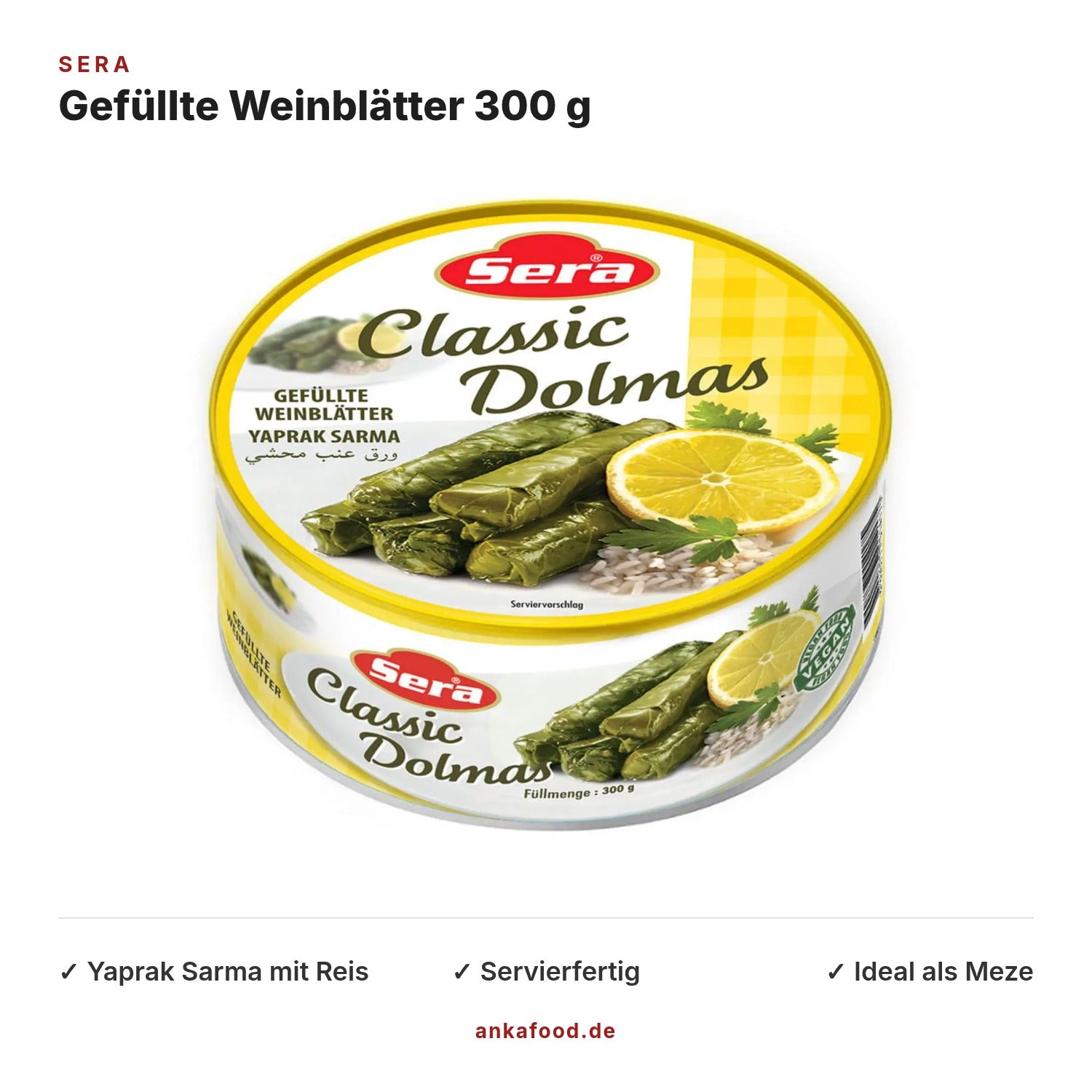 Sera Gefüllte Weinblätter 300 g – Yaprak Sarma – Anka Food