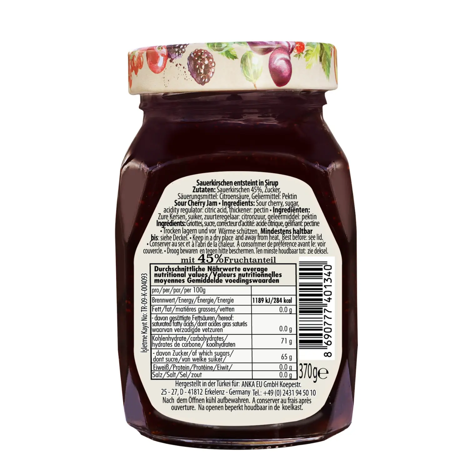 Sera Sauerkirschen Konfitüre Extra 370g – Fruchtiger Genuss – Anka Food