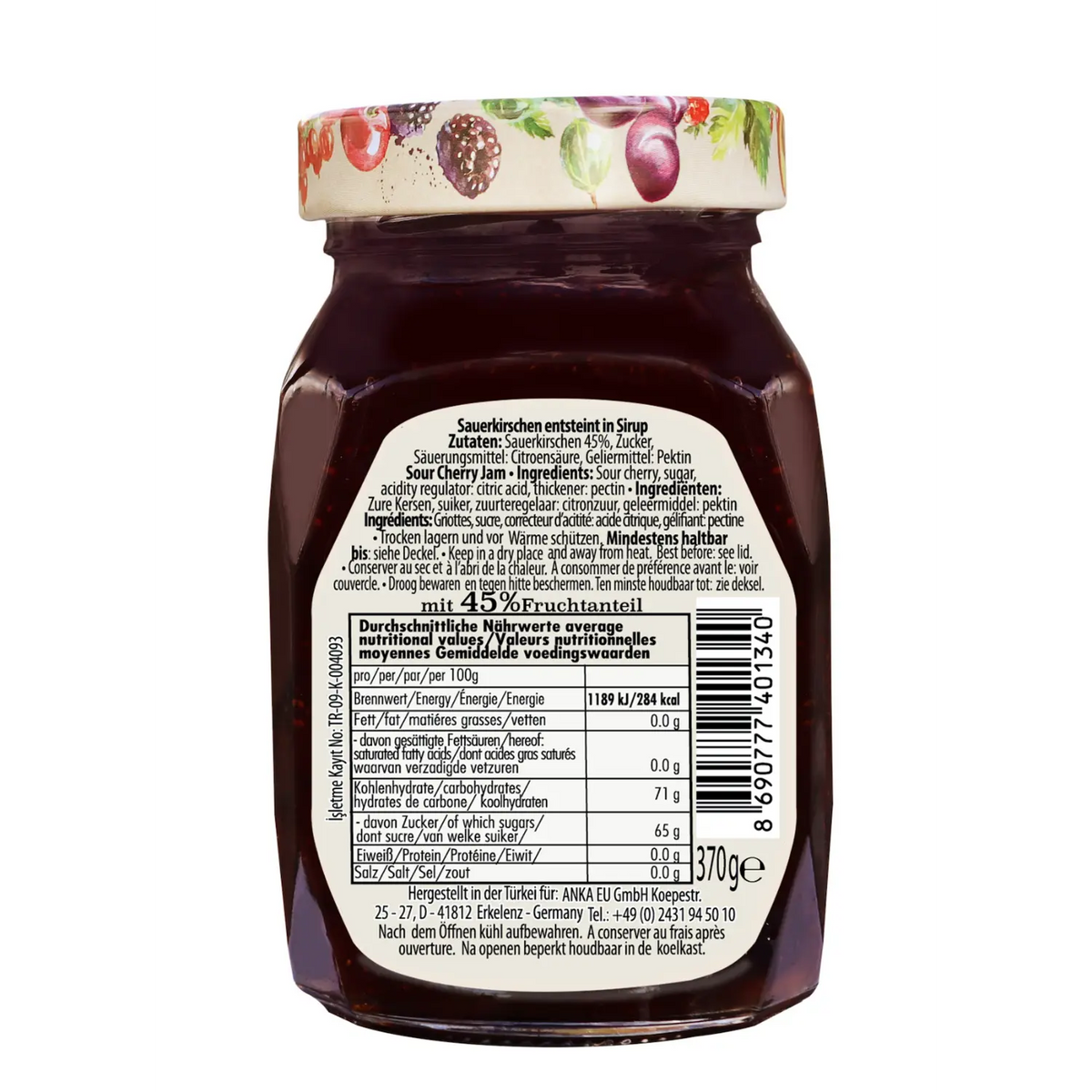 Sera Sauerkirschen Konfitüre Extra 370g – Fruchtiger Genuss – Anka Food