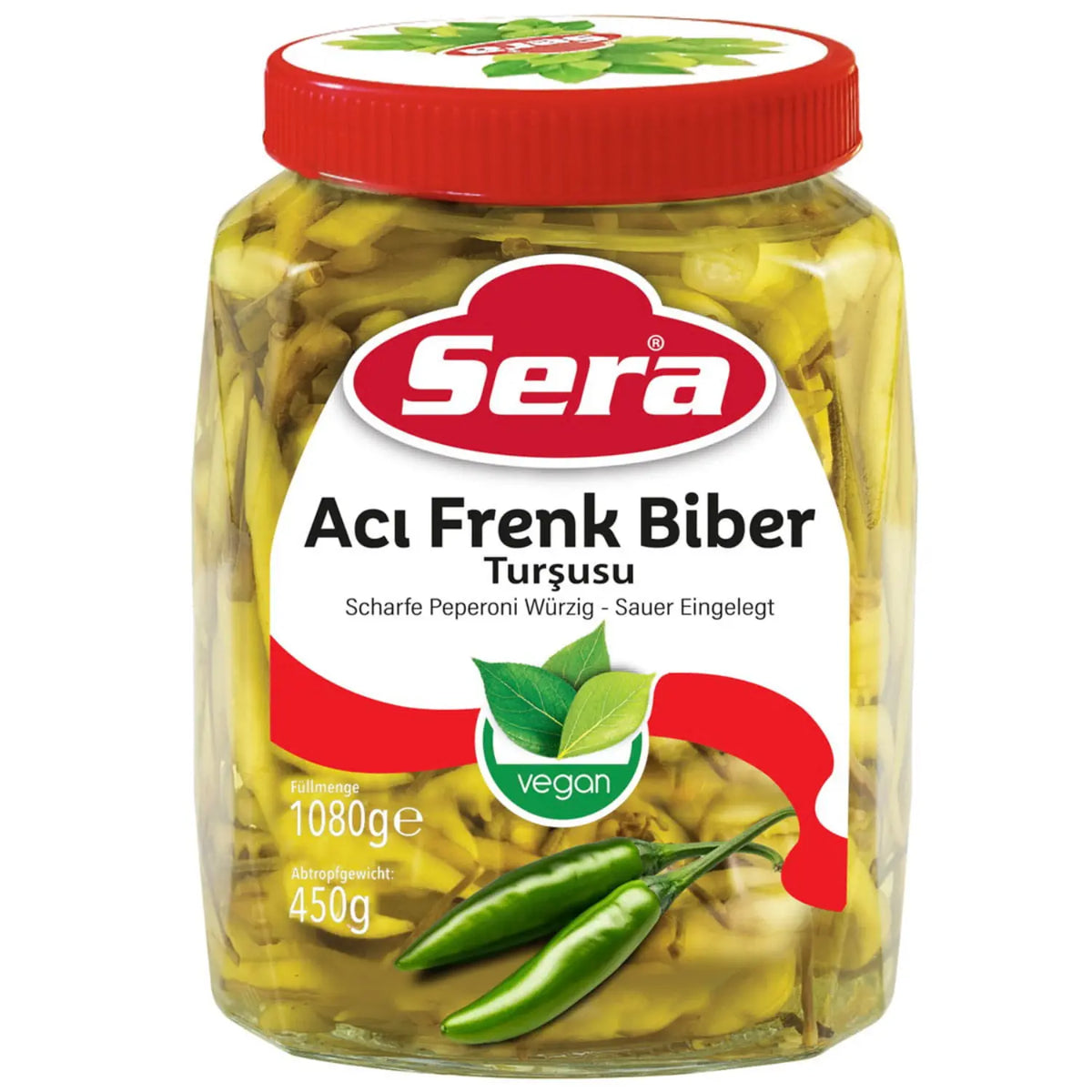 Sera Scharfe Peperoni 1080g – Pikante eingelegte Schoten – Anka Food