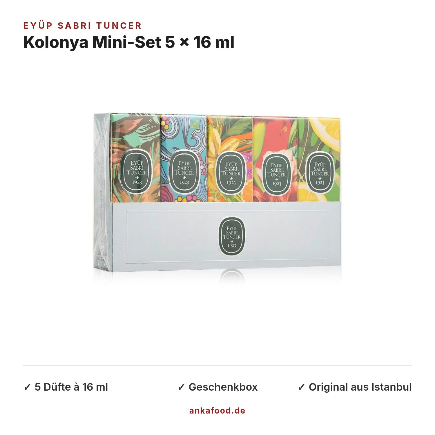 Eyüp Sabri Tuncer Kolonya Mini-Set 5 × 16 ml – Anka Food