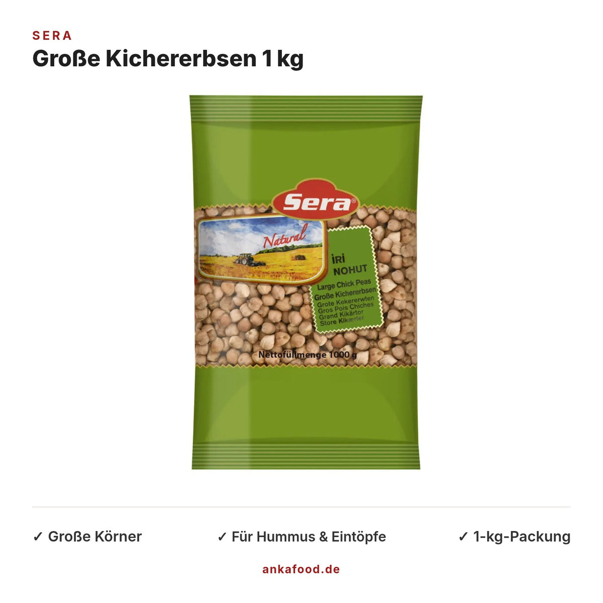 Sera Große Kichererbsen 1000 g – Anka Food