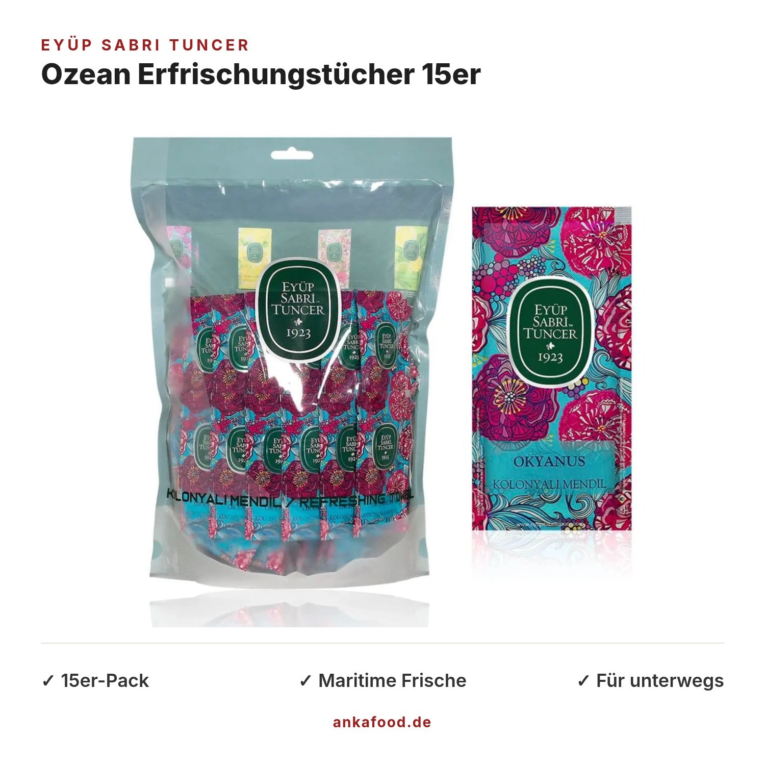 Eyüp Sabri Tuncer Ozean Erfrischungstücher 15er – Anka Food
