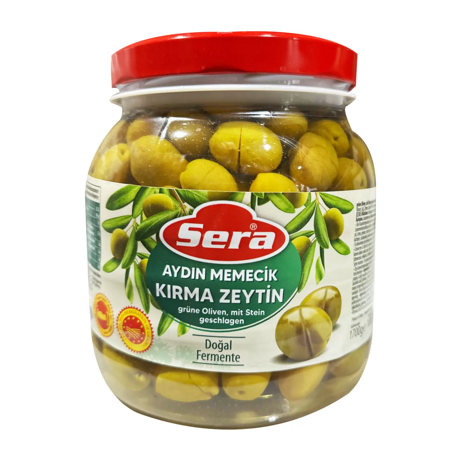 Sera Grüne Memecik-Oliven gebrochen aus Aydın 1700 g – Kırma Yeşil Zeytin – Anka Food