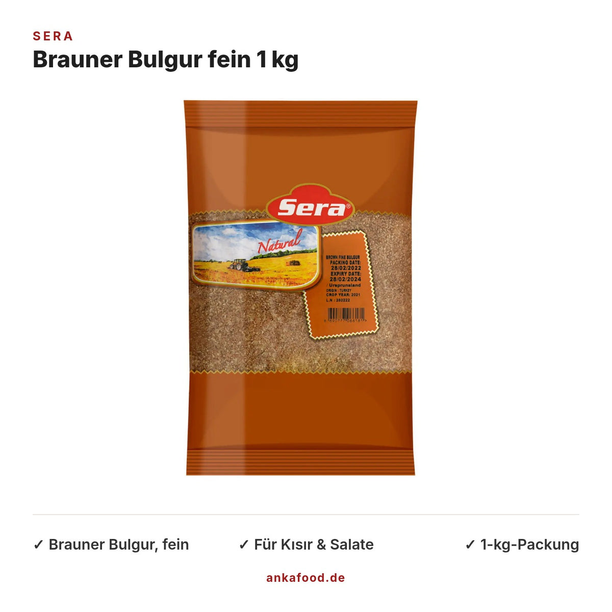 Sera Brauner Bulgur fein 1000 g – Anka Food