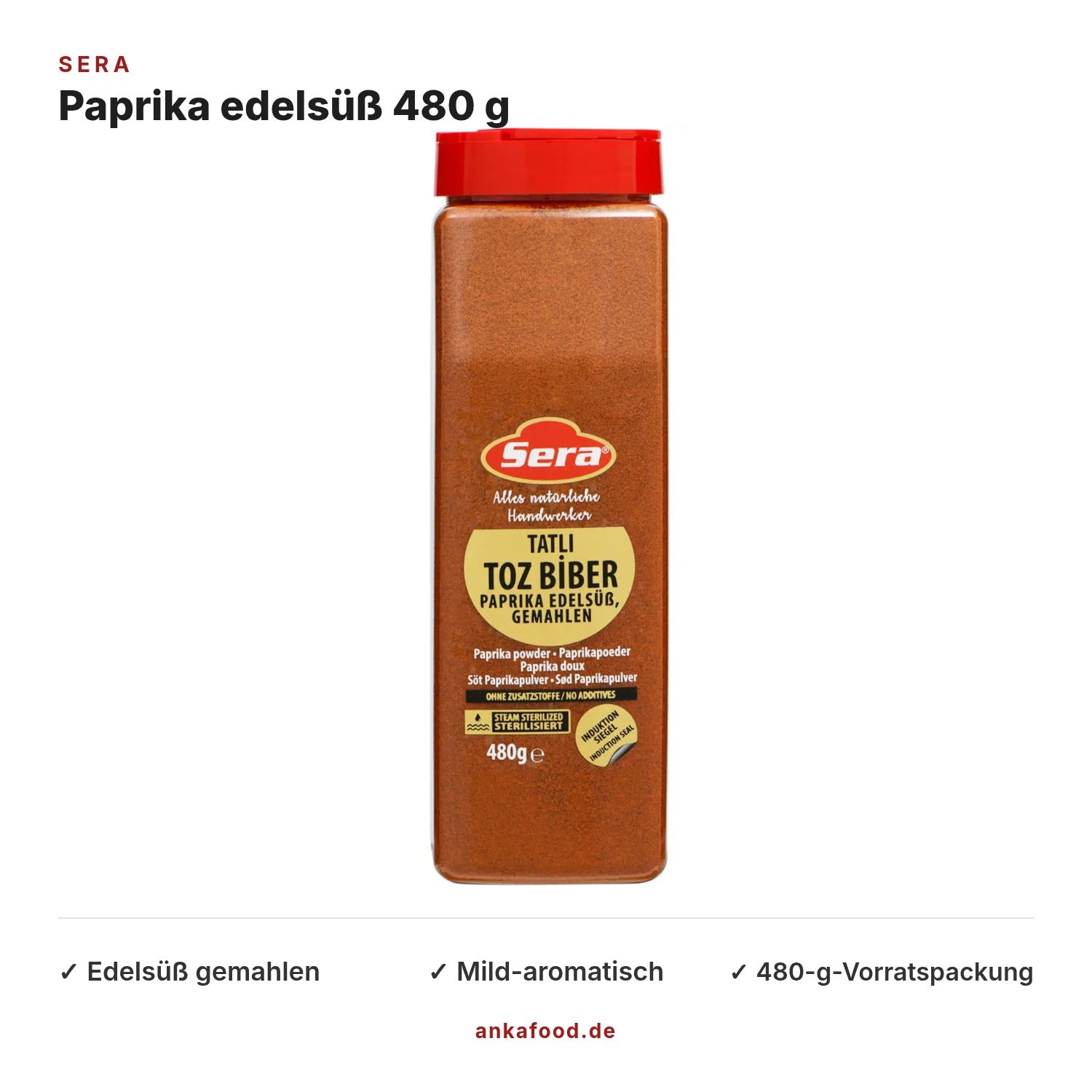 Sera Paprika edelsüß gemahlen 480 g – Anka Food