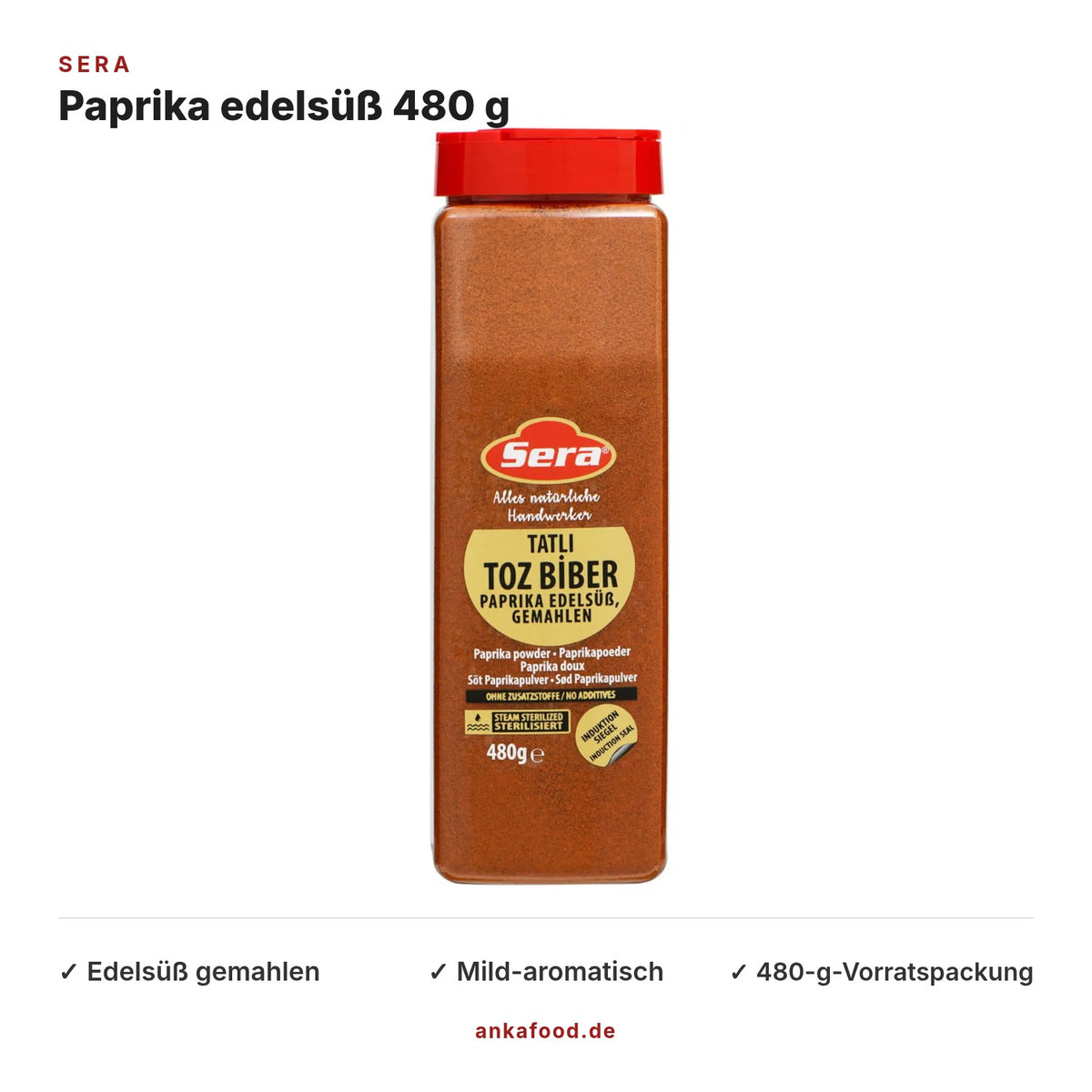 Sera Paprika edelsüß gemahlen 480 g – Anka Food