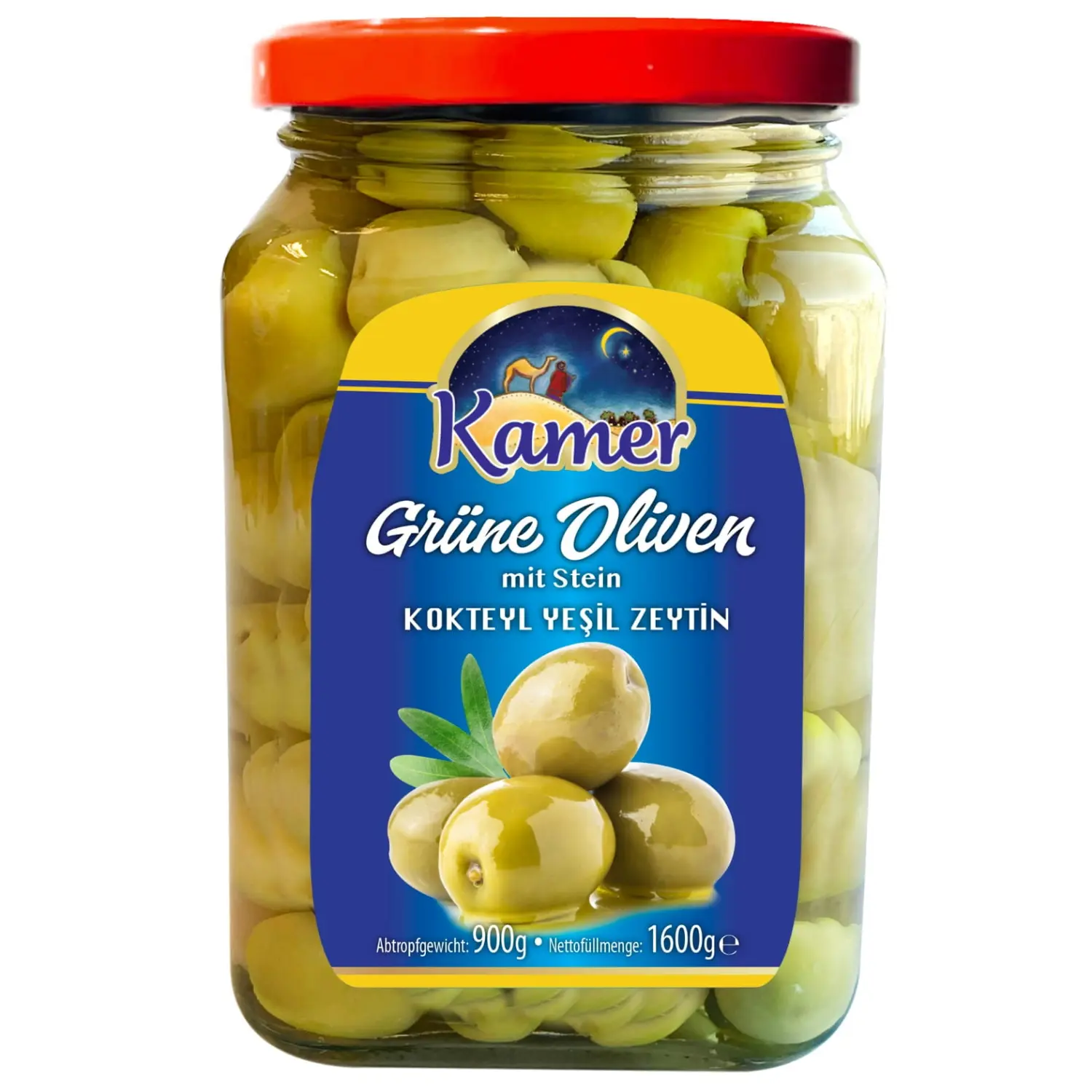 Cocktail Green Olives 1600g – Premium Table Olives with Stone – Anka Food