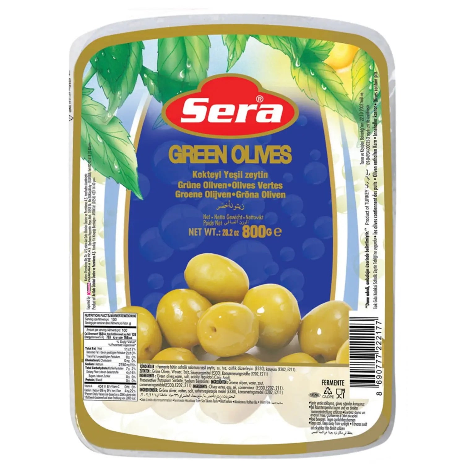 Grüne Cocktail-Oliven 800g – Familienpackung & Frisch – Anka Food