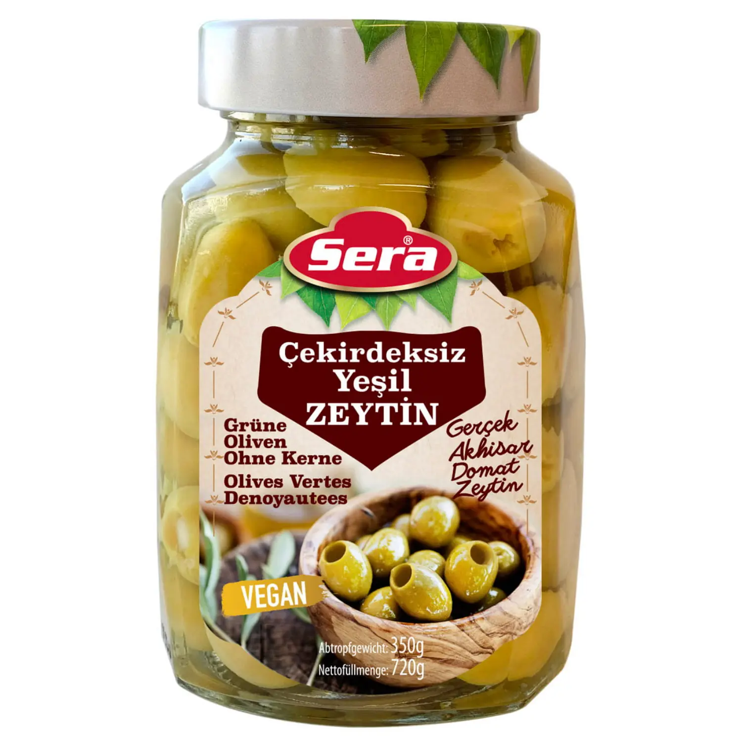 Grüne Oliven ohne Kerne 350g ATG – Domat Akhisar – Anka Food