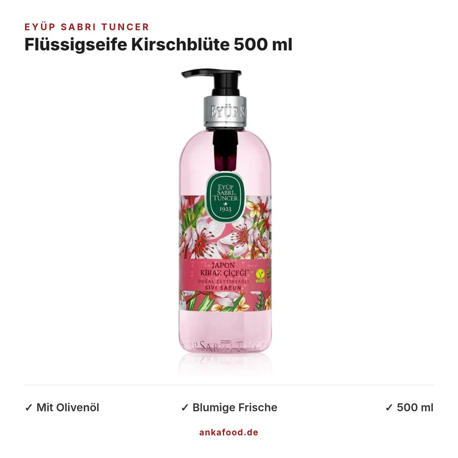 Eyüp Sabri Tuncer Japanische Kirschblüte Flüssigseife 500 ml – Anka Food
