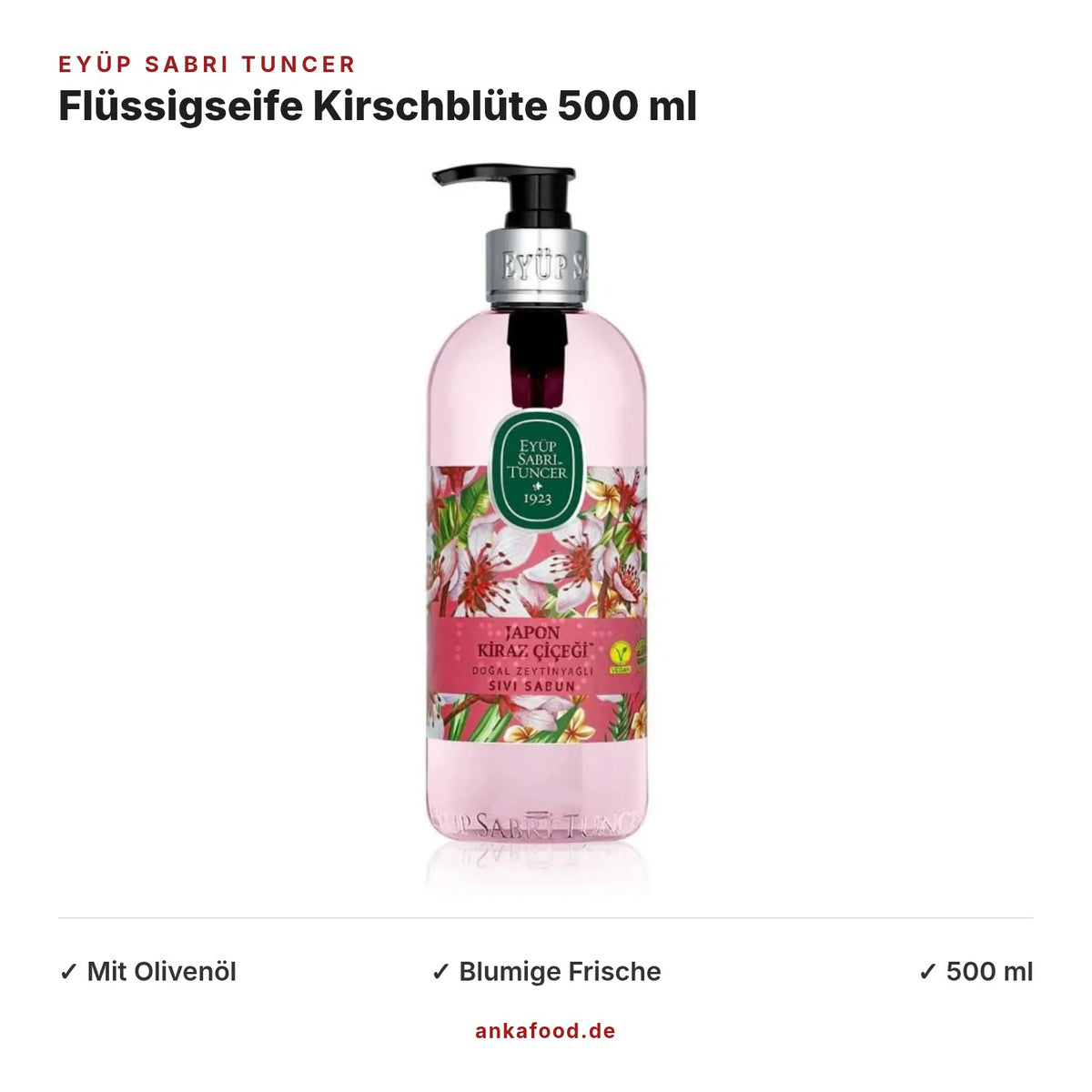 Eyüp Sabri Tuncer Japanische Kirschblüte Flüssigseife 500 ml – Anka Food
