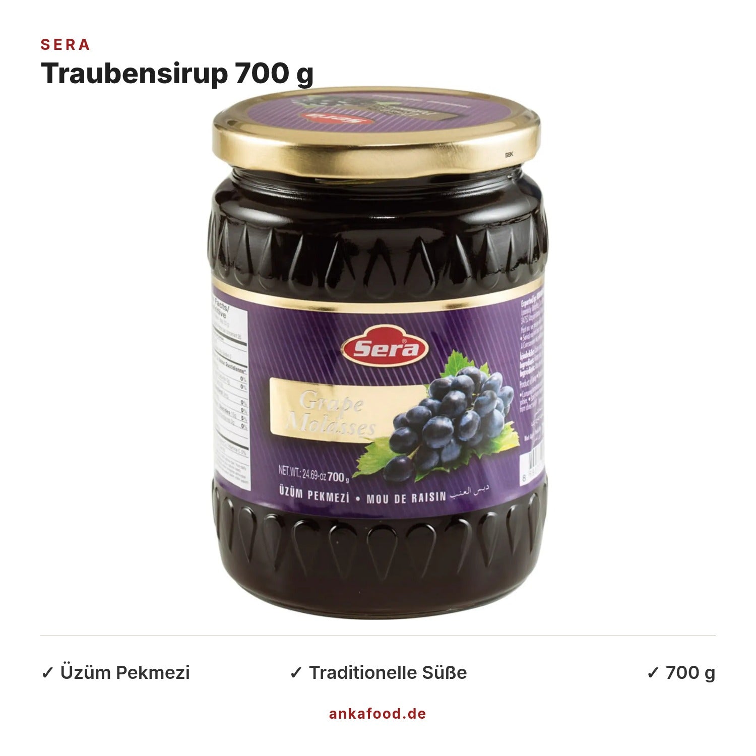 Sera Traubensirup 700 g – Üzüm Pekmezi – Anka Food