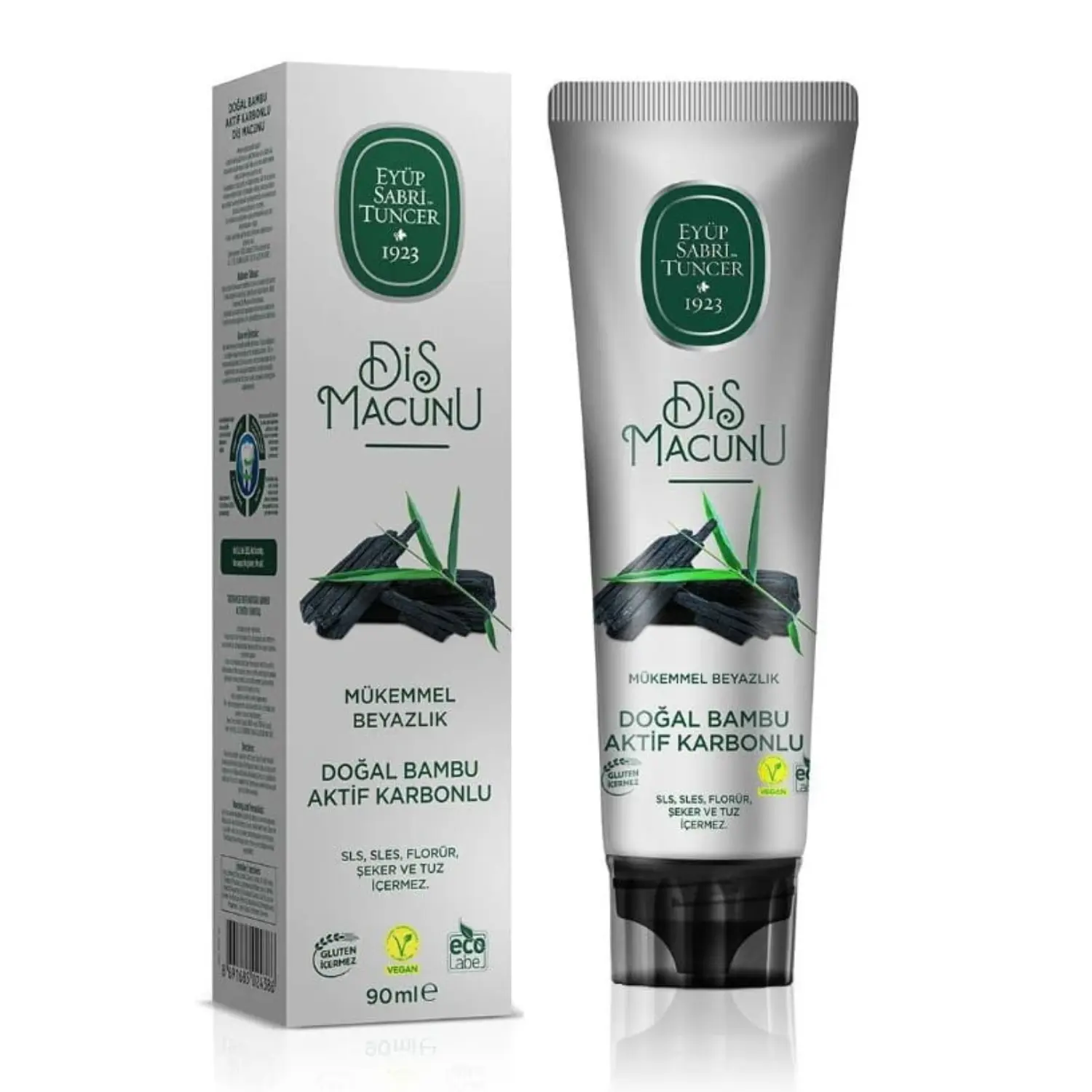 Eyüp Sabri Tuncer Aktivkohle Zahnpasta 90ml – Natürliches Weiß – Anka Food