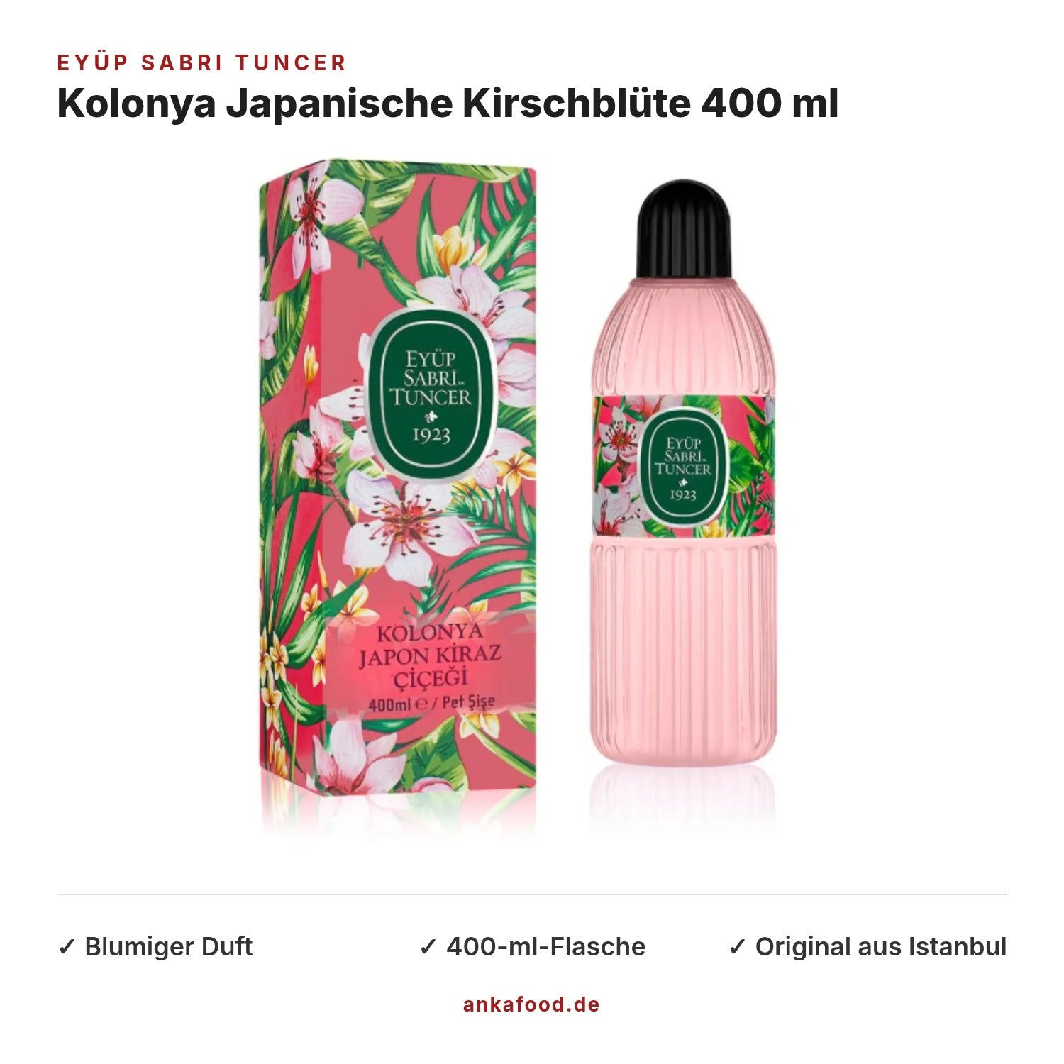 Eyüp Sabri Tuncer Kolonya Japanische Kirschblüte 400 ml – Anka Food