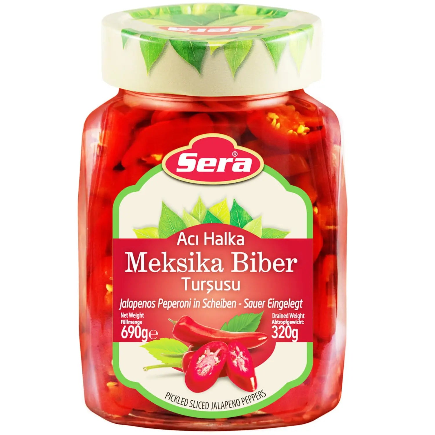 Rote Jalapenos Scheiben 690g – Pikant & Sauer – Anka Food