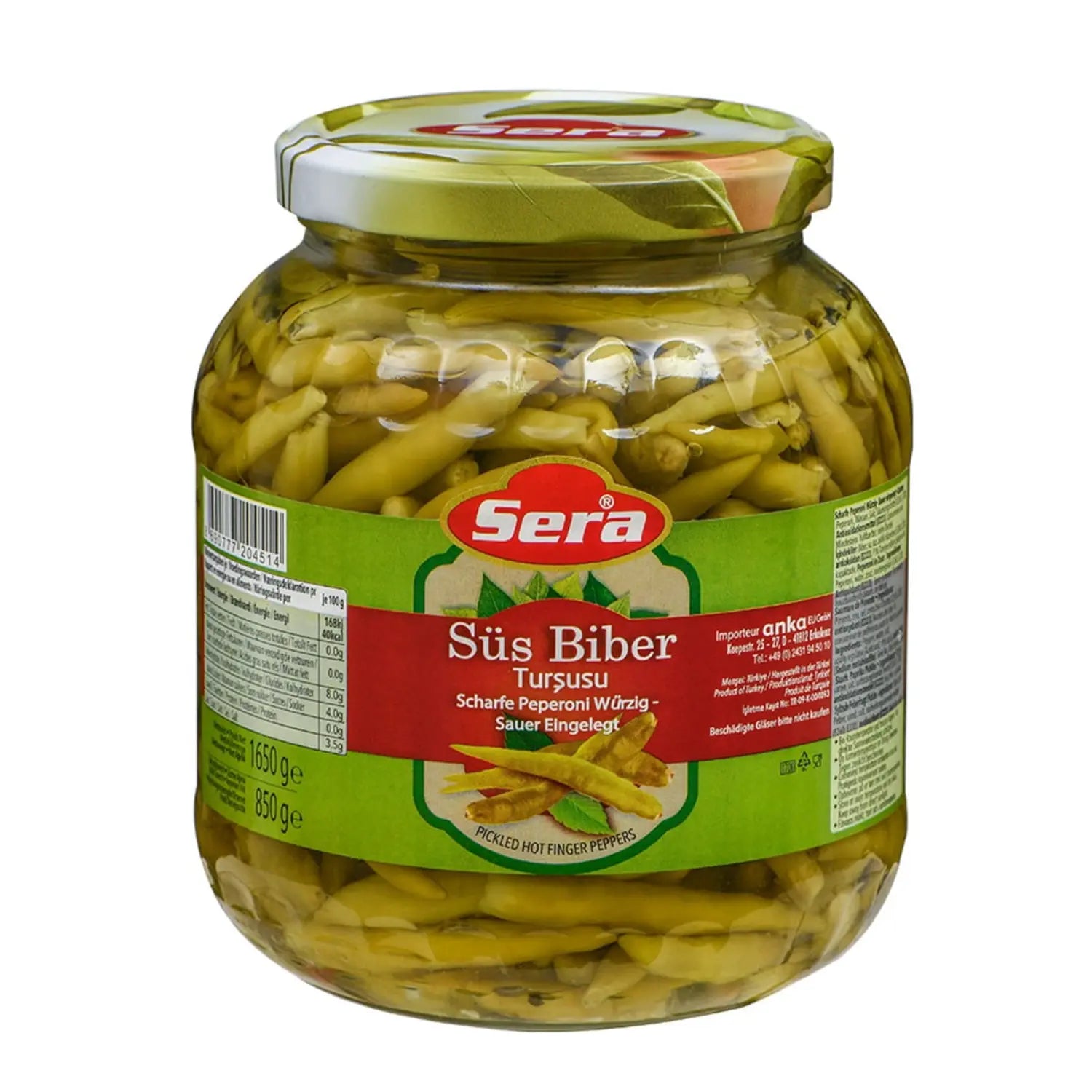 Scharfe Zierpeperoni 1650g Sauer Eingelegt – Große Vorratspackung – Anka Food