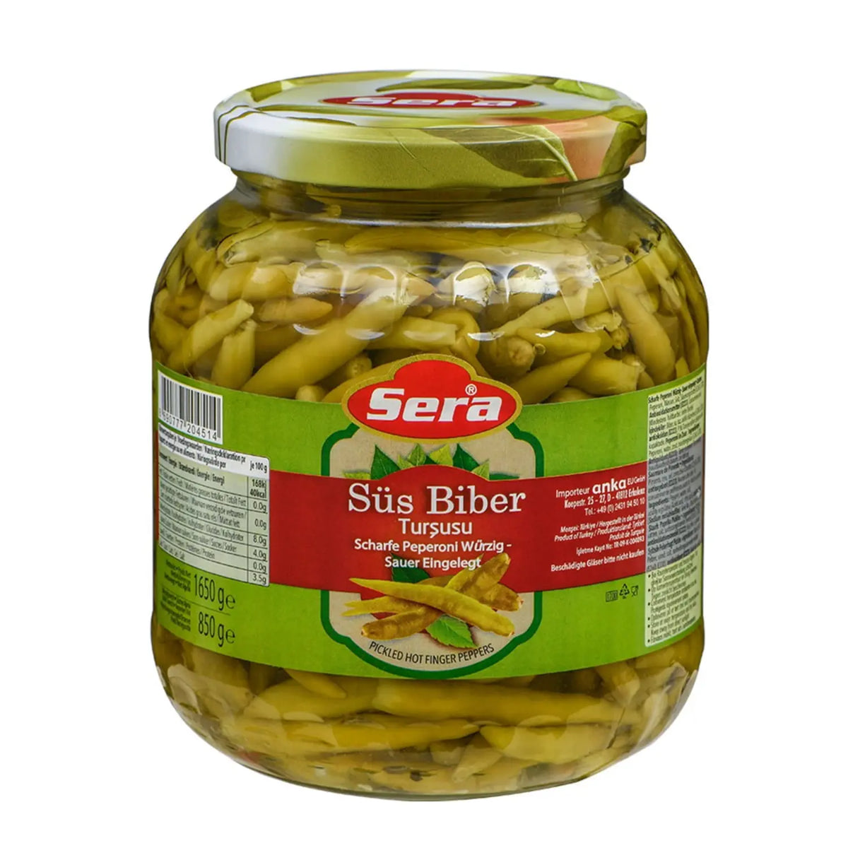 Scharfe Zierpeperoni 1650g Sauer Eingelegt – Große Vorratspackung – Anka Food