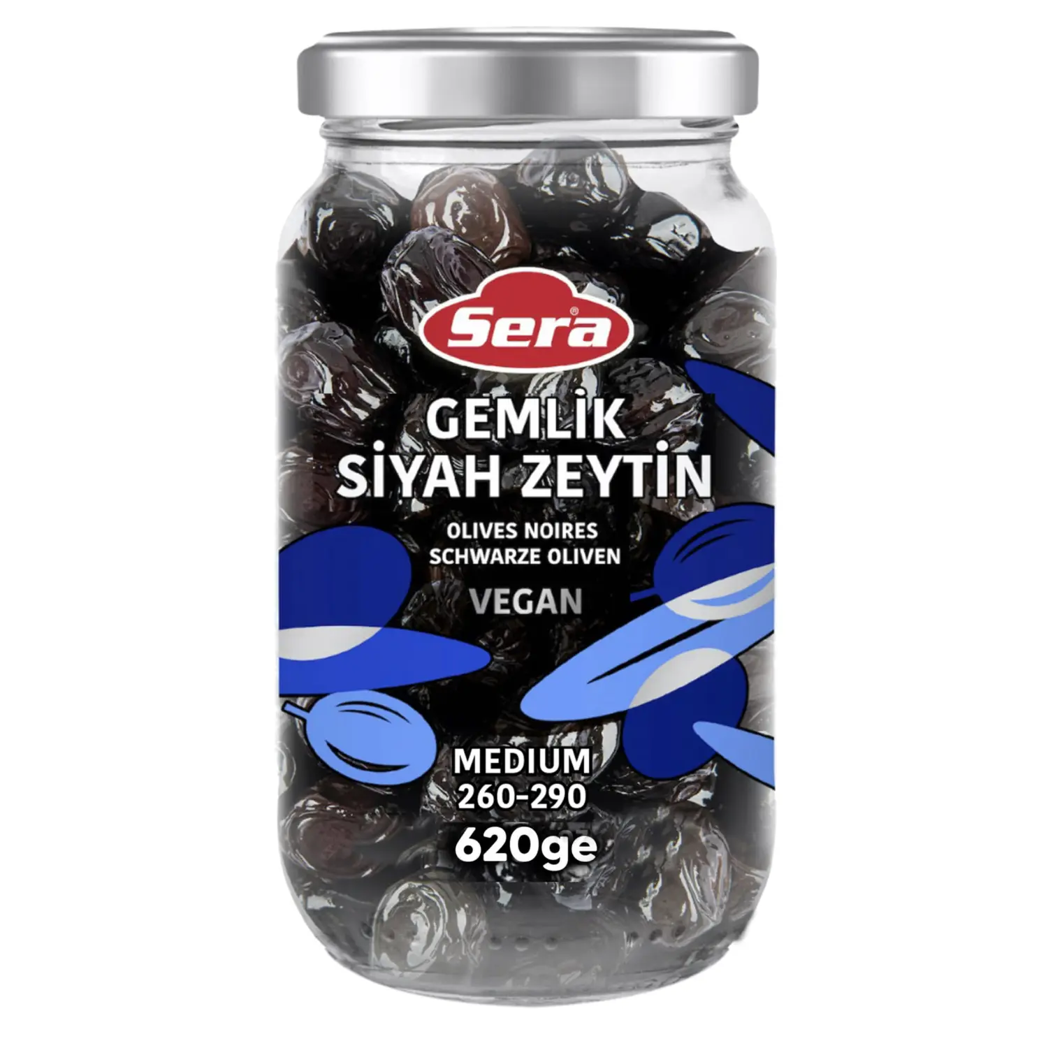 Schwarze Gemlik Oliven 620g – Medium Sortierung – Anka Food