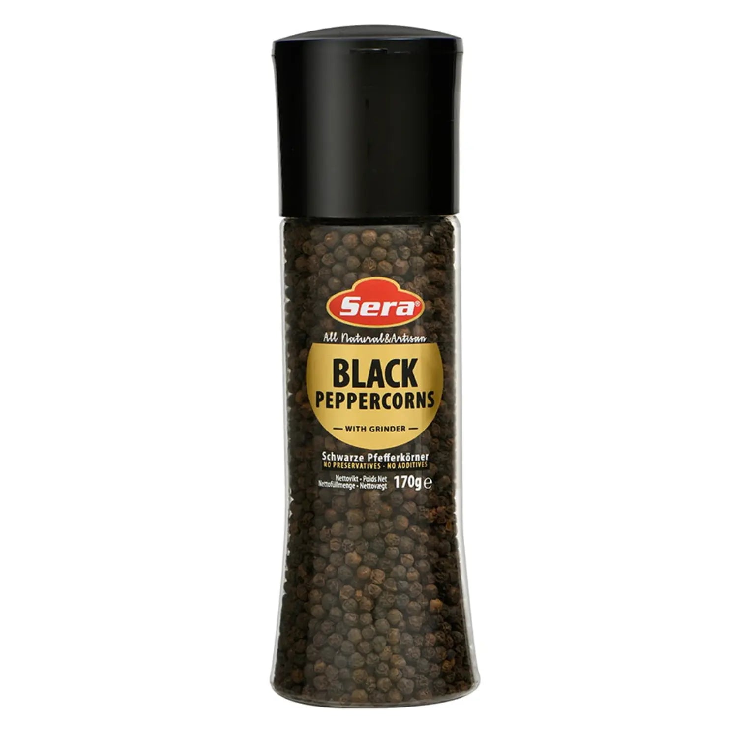 Schwarze Pfefferkörner 170g mit Mühle – Frisch & Würzig – Anka Food