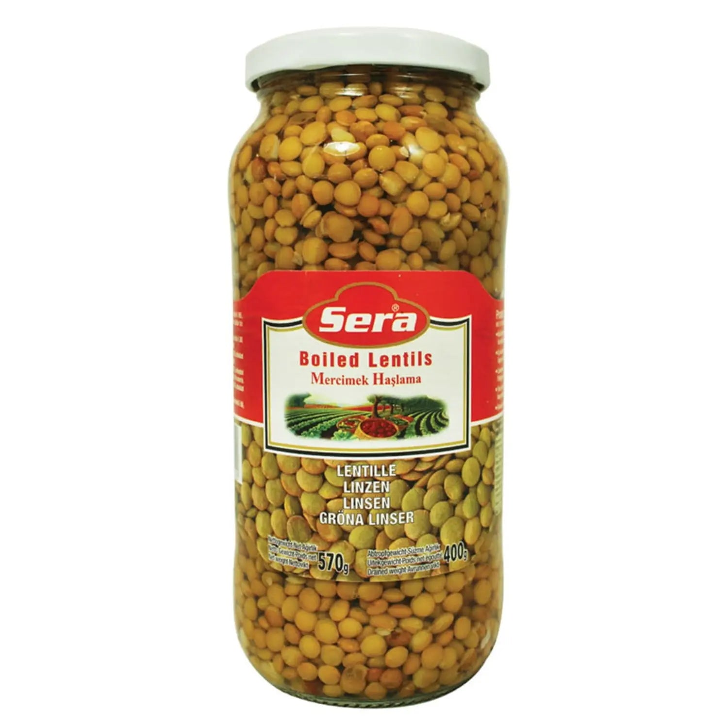 Sera Grüne Linsen 570g – Haşlanmış Mercimek verzehrfertig – Anka Food
