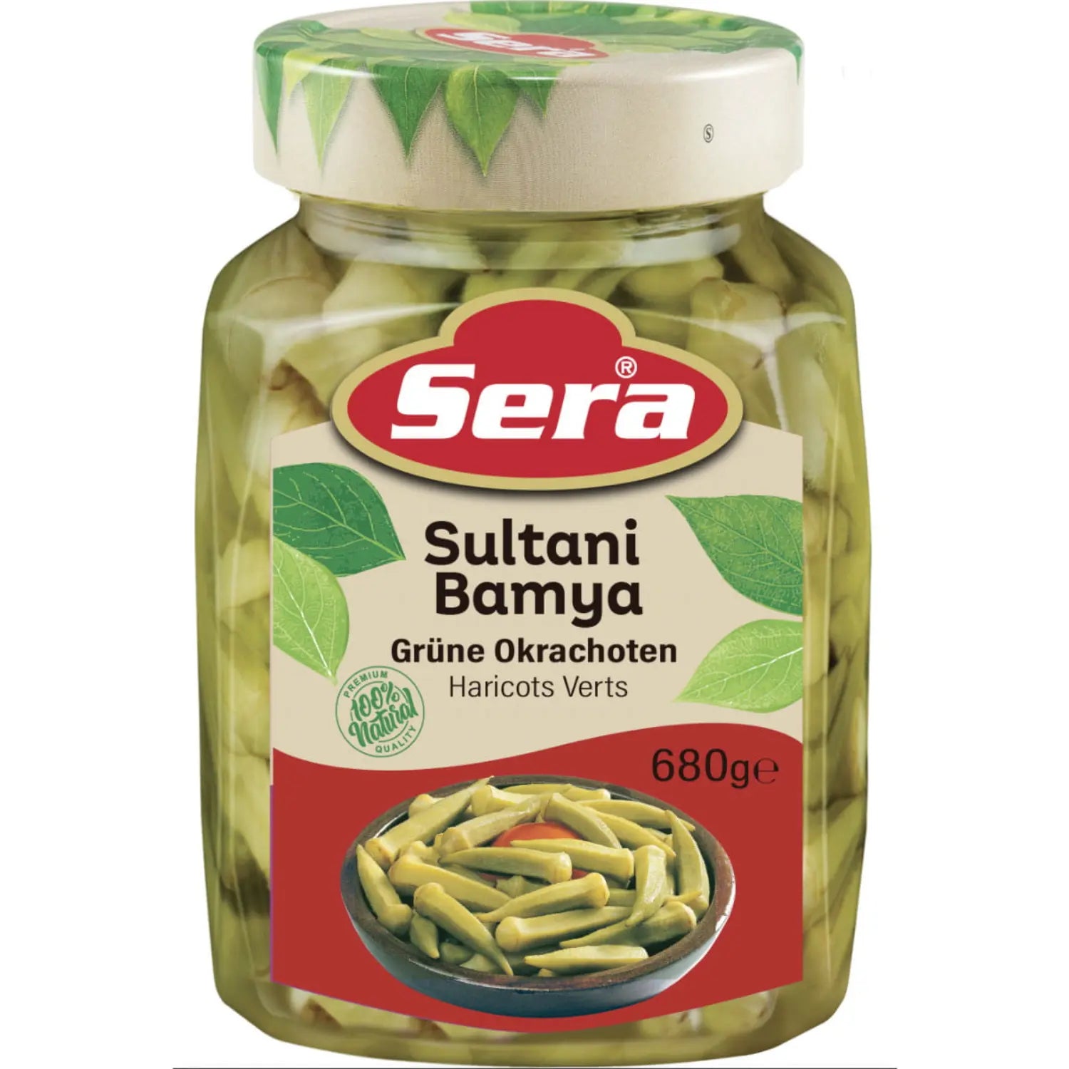 Grüne Okraschoten Sultani – Zartes Gemüse in Salzlake 680g
