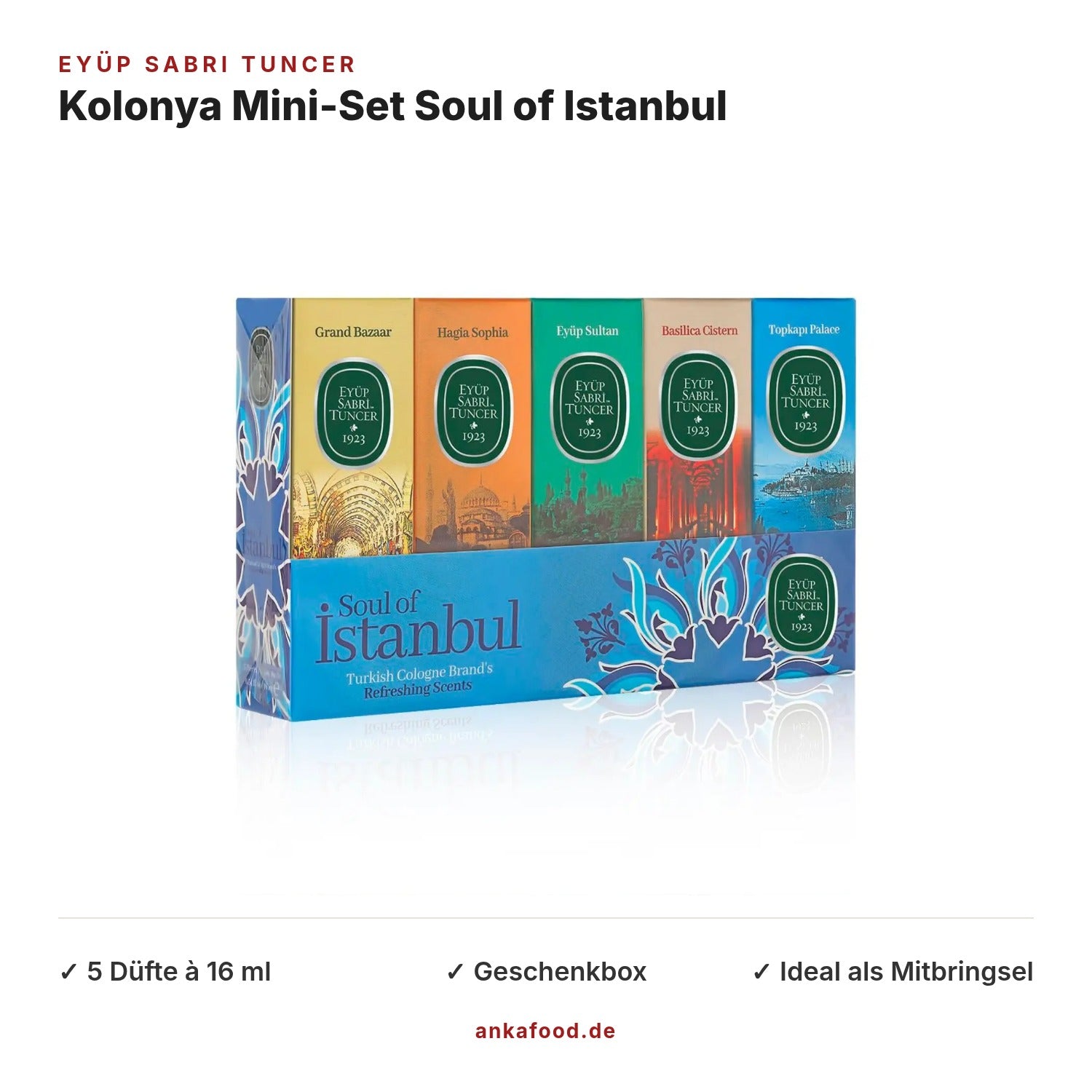 Eyüp Sabri Tuncer Kolonya Mini-Set Soul of Istanbul 5 × 16 ml – Anka Food