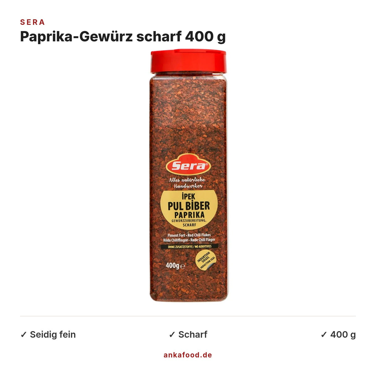 Sera Seidige Paprika-Gewürzzubereitung scharf 400 g – Anka Food