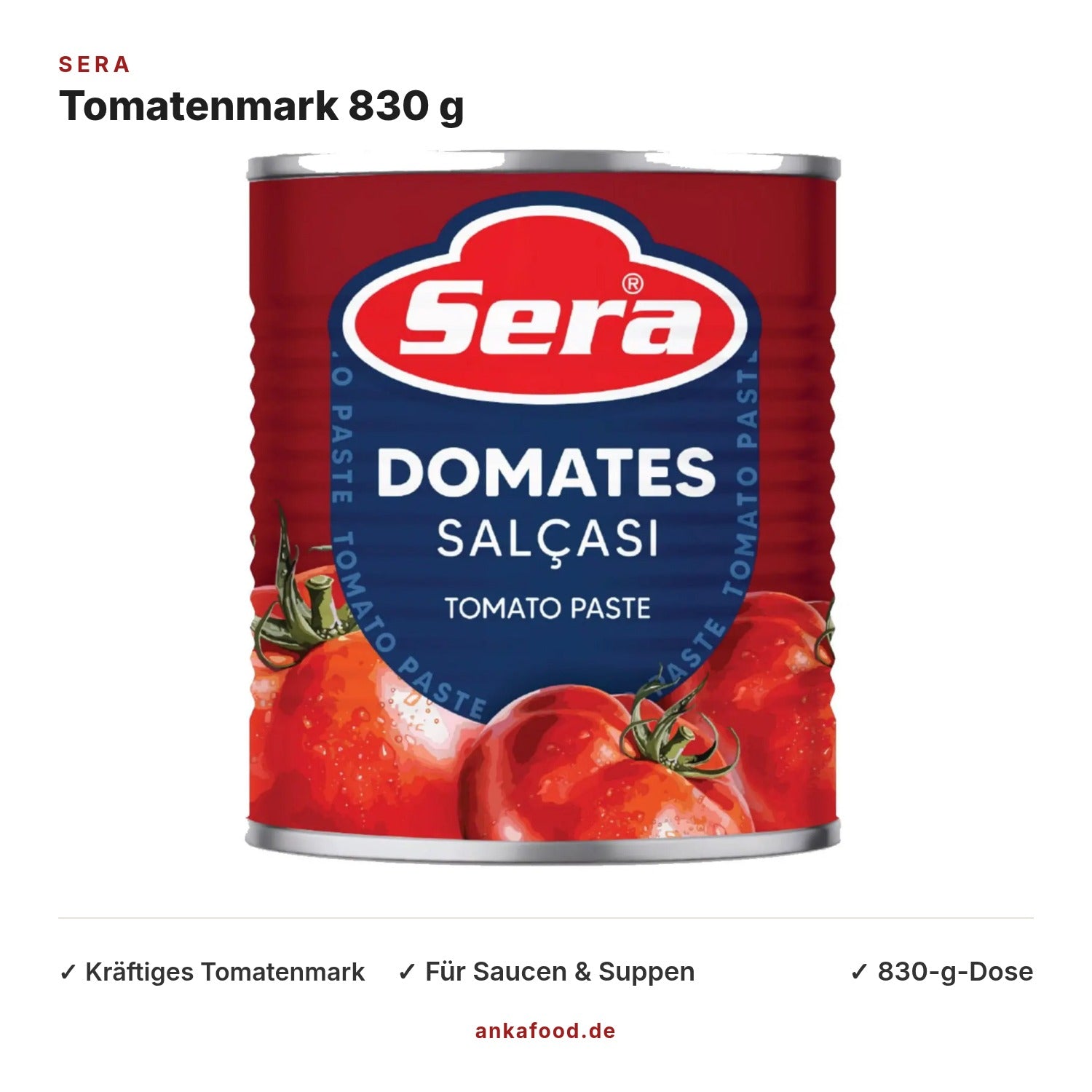 Sera Tomatenmark 830 g – Anka Food